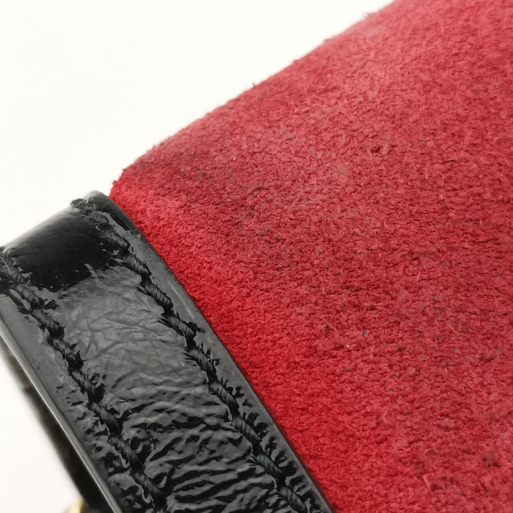 Ophidia Red×Black Suede×leather 503877 C027755608オフィディア レッド×ブラック スエード×レザー 503877 C027755608