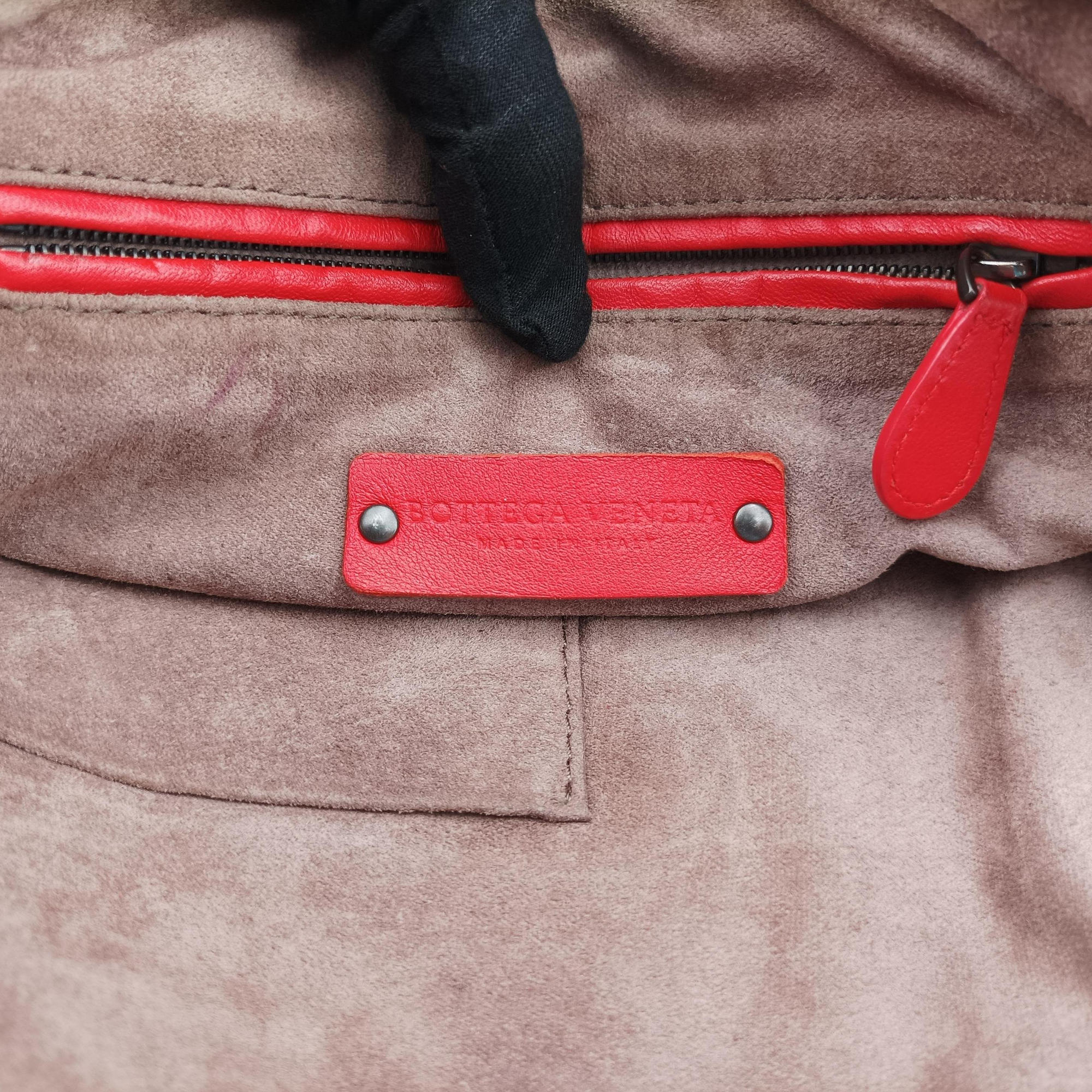 NODINI Intrecciato Red lambskin B04969277Tノディーニ イントレチャート レッド ラムスキン B04969277T