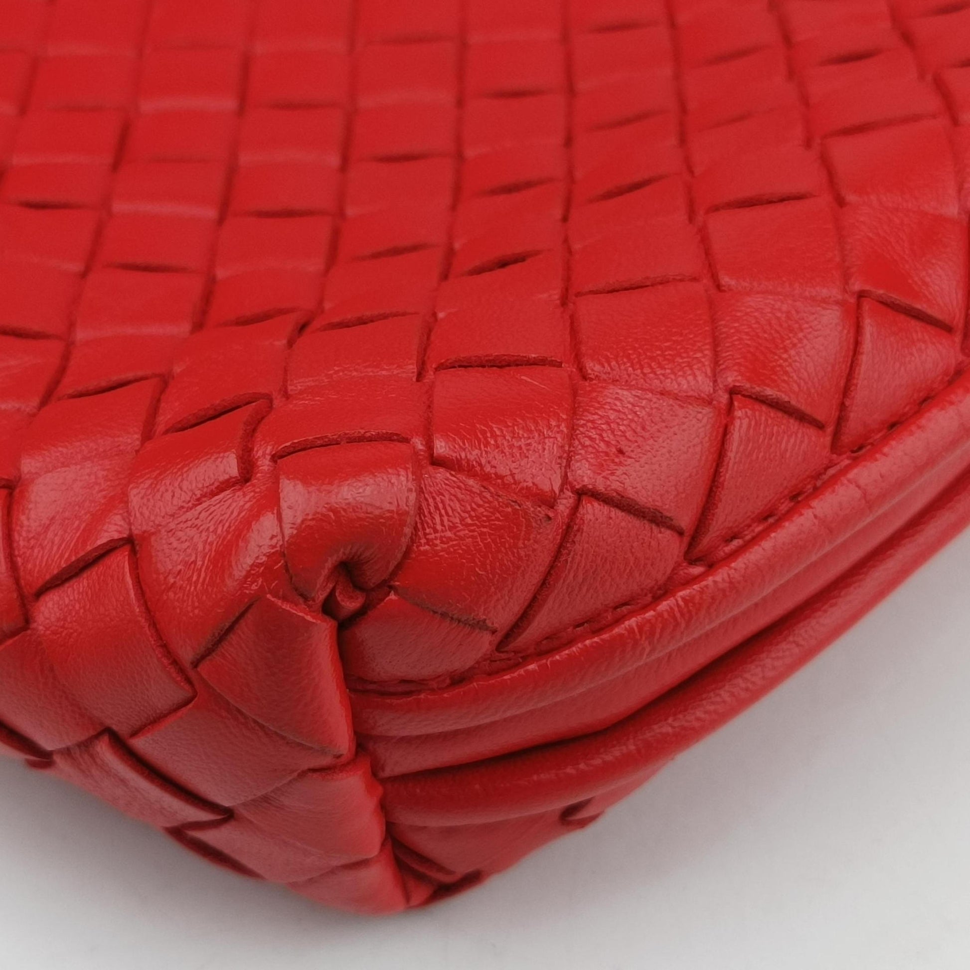 NODINI Intrecciato Red lambskin B04969277Tノディーニ イントレチャート レッド ラムスキン B04969277T