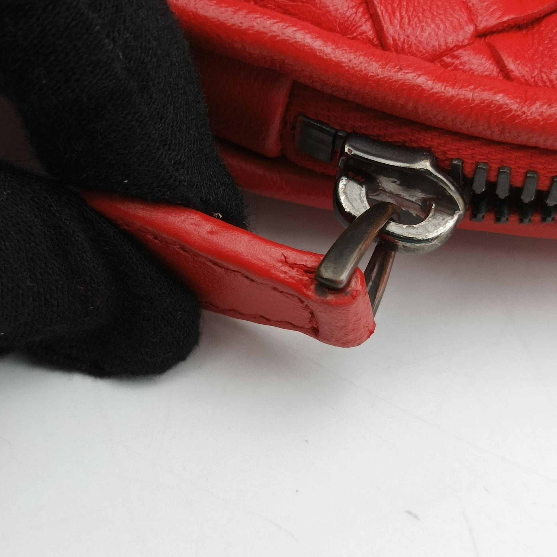 NODINI Intrecciato Red lambskin B04969277Tノディーニ イントレチャート レッド ラムスキン B04969277T