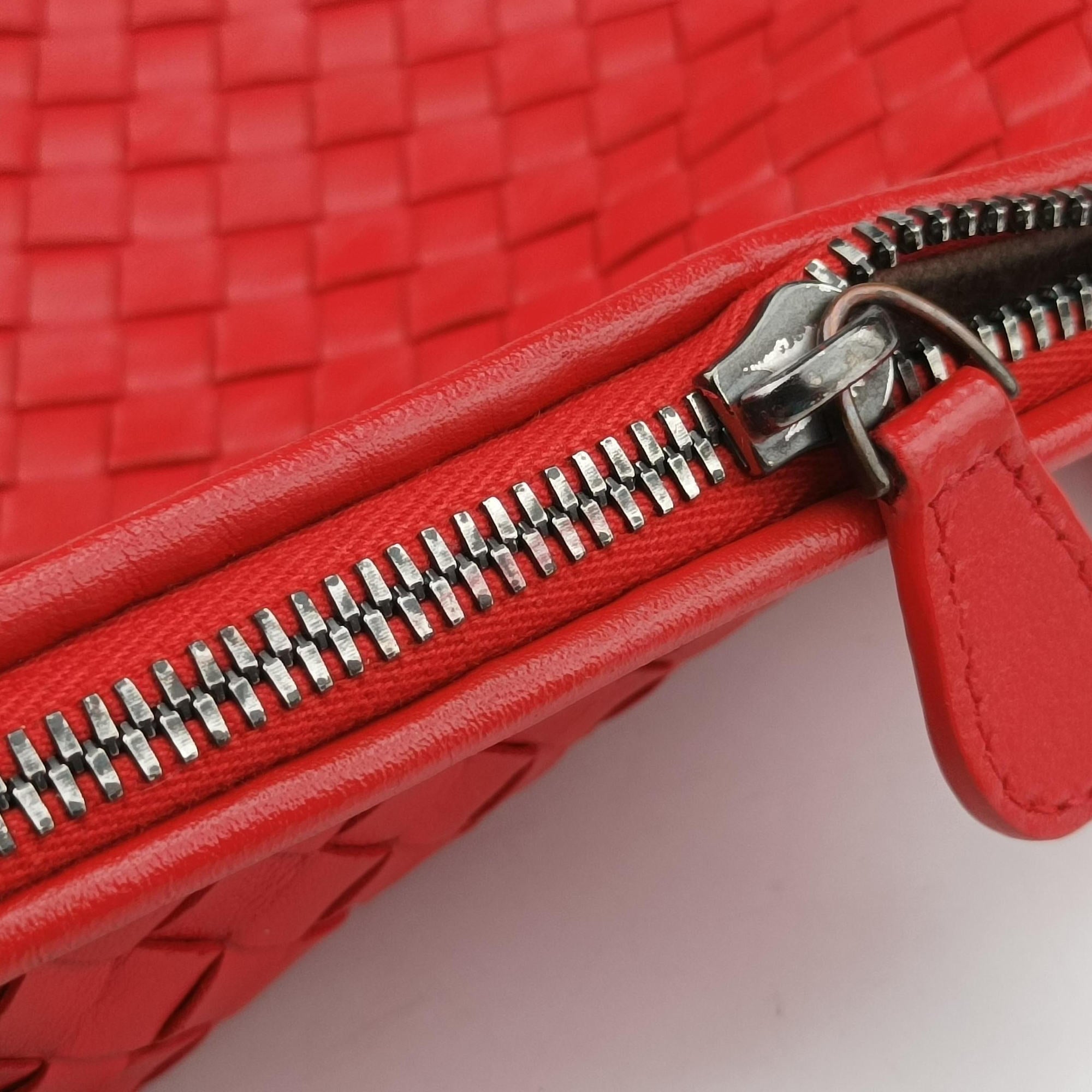 NODINI Intrecciato Red lambskin B04969277Tノディーニ イントレチャート レッド ラムスキン B04969277T