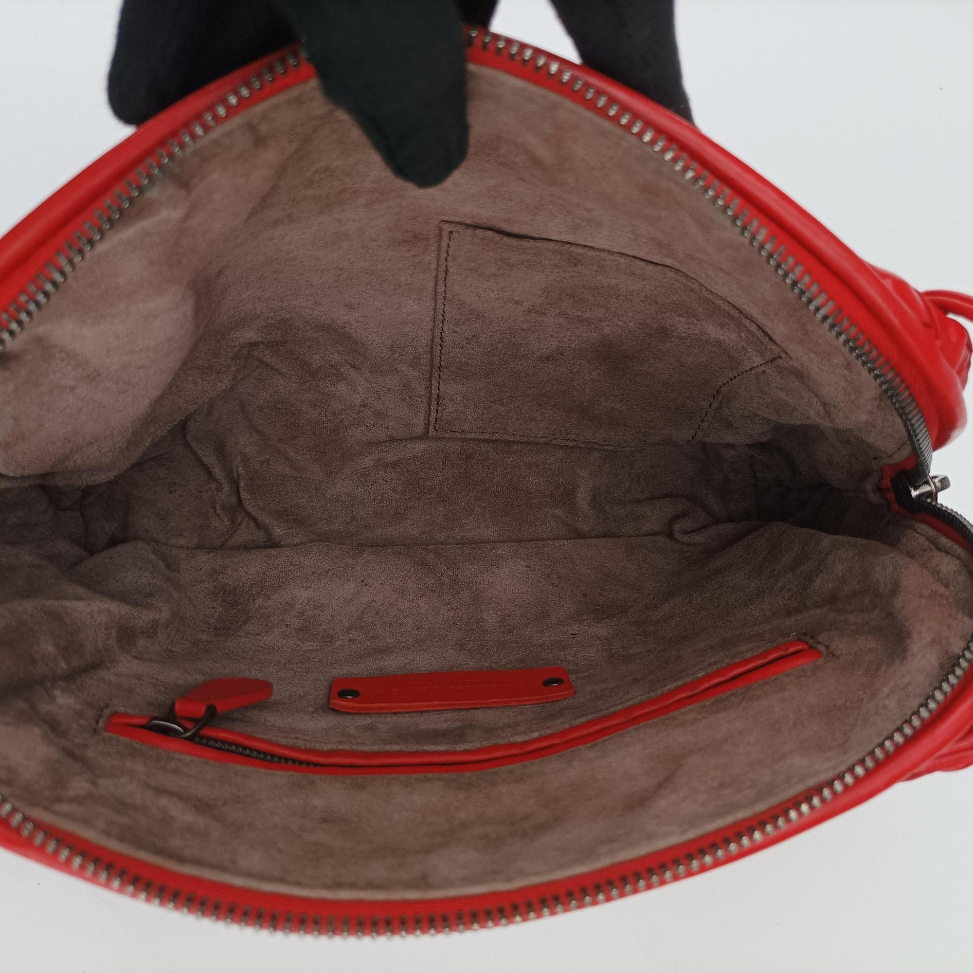 NODINI Intrecciato Red lambskin B04969277Tノディーニ イントレチャート レッド ラムスキン B04969277T