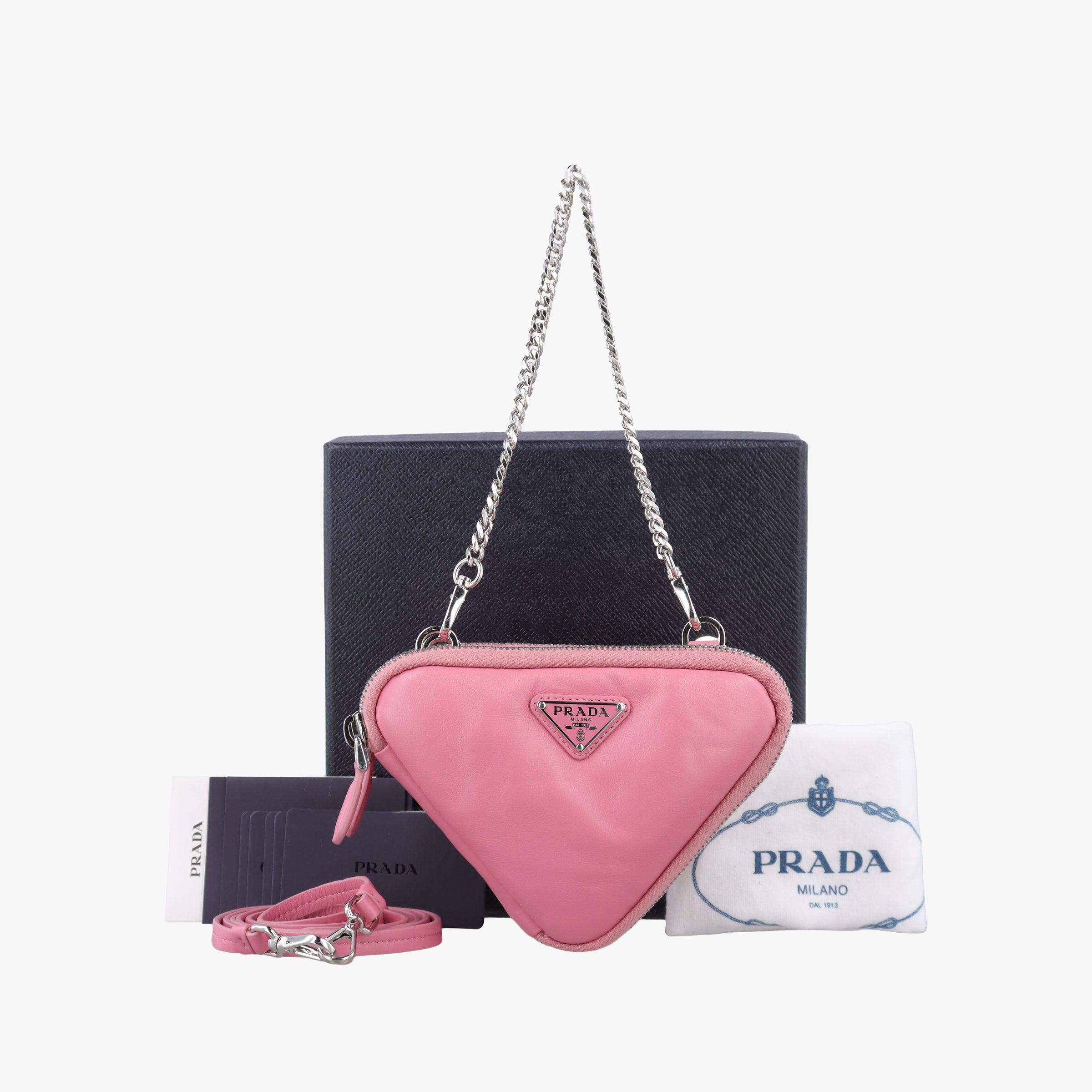 Triangle mini Pink Leather 1NR015 62トライアングル ミニ ピンク レザー 1NR015 62
