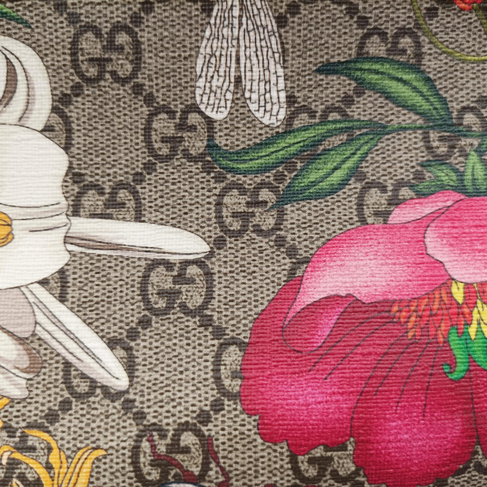 Ophidia Yellow × Beige × Multicolor PVC coated canvas×Leather 550621 A030499204オフィディア イエロー×ベージュ×マルチカラー PVCコーティングキャンバス×レザー 550621 A030499204