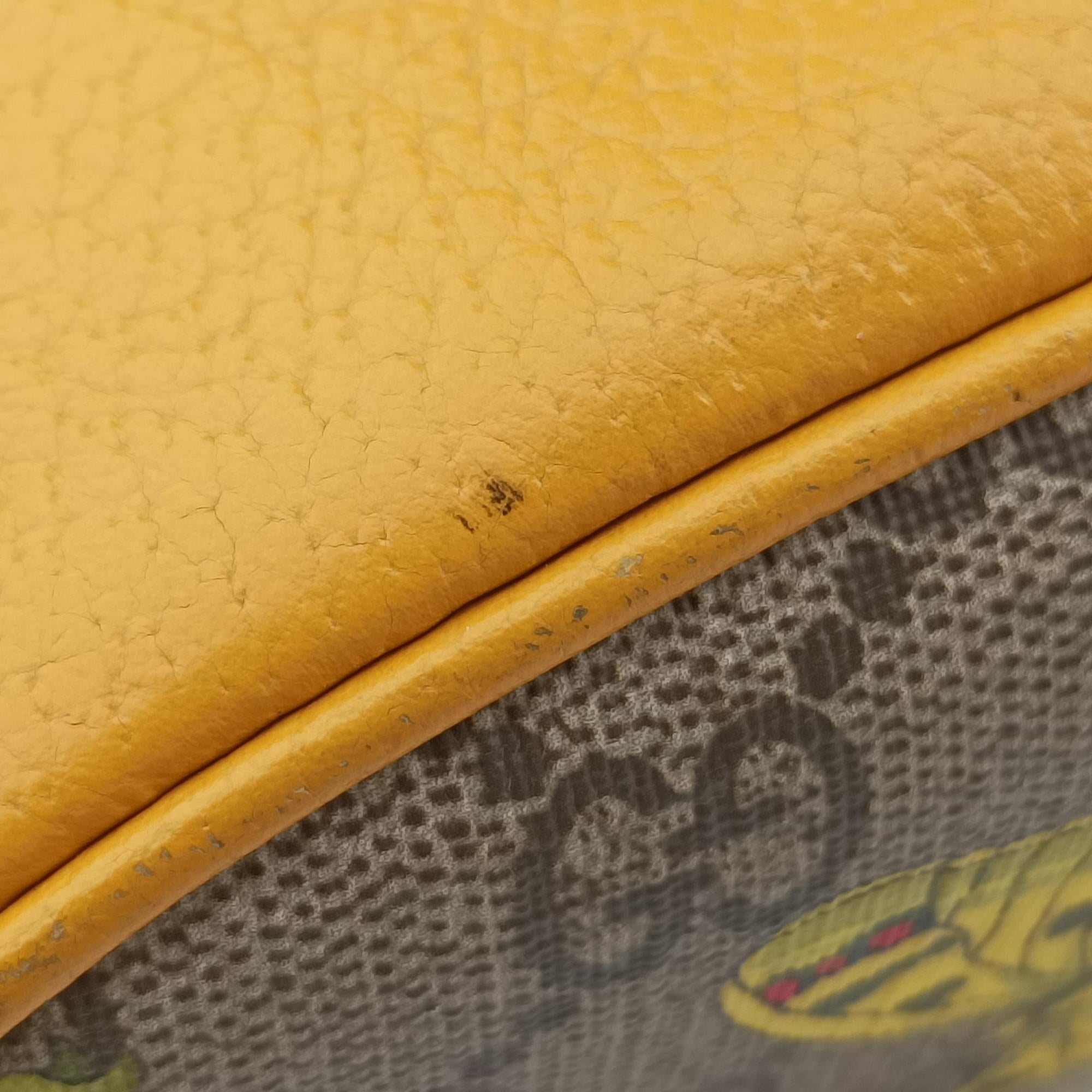 Ophidia Yellow × Beige × Multicolor PVC coated canvas×Leather 550621 A030499204オフィディア イエロー×ベージュ×マルチカラー PVCコーティングキャンバス×レザー 550621 A030499204