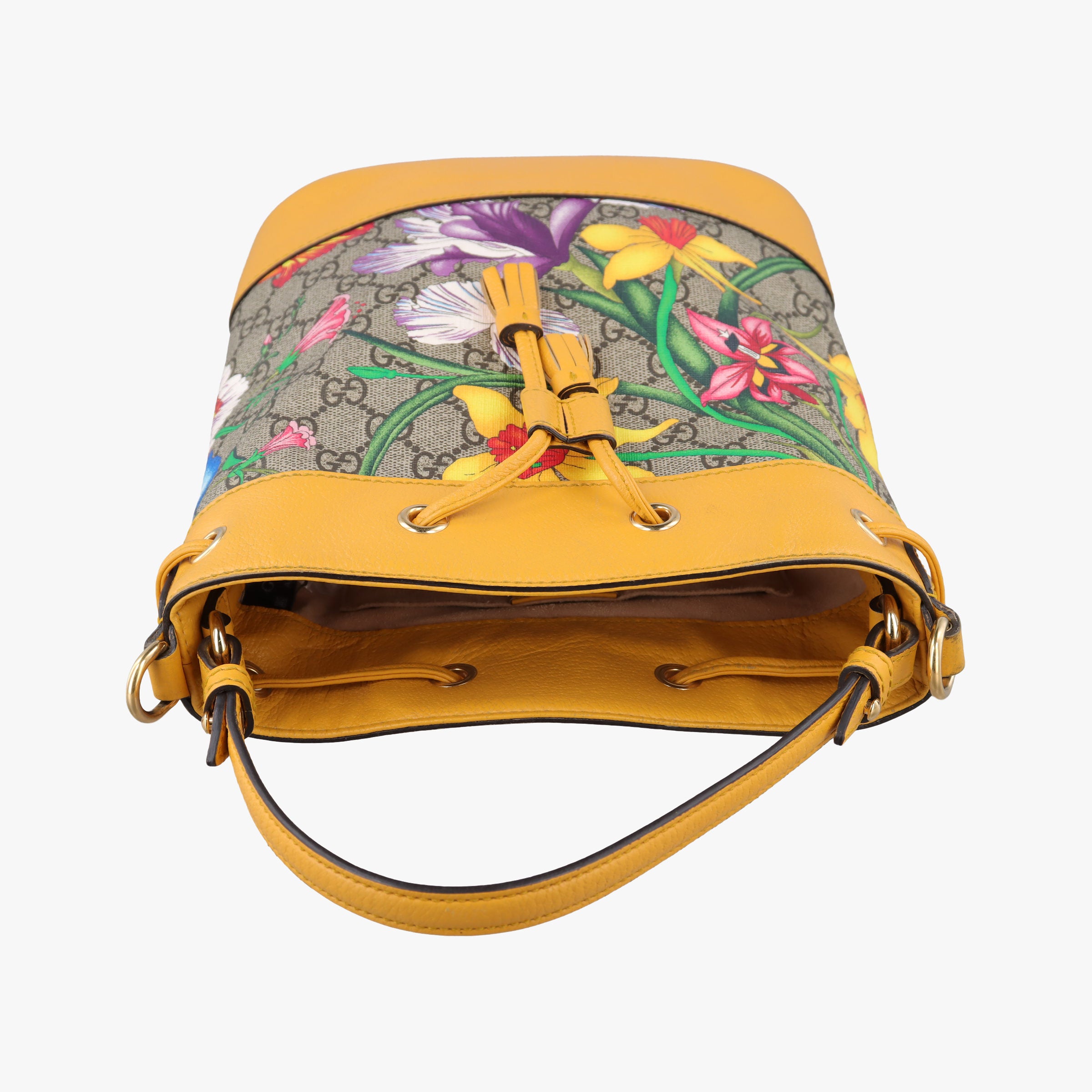 Ophidia Yellow × Beige × Multicolor PVC coated canvas×Leather 550621 A030499204オフィディア イエロー×ベージュ×マルチカラー PVCコーティングキャンバス×レザー 550621 A030499204