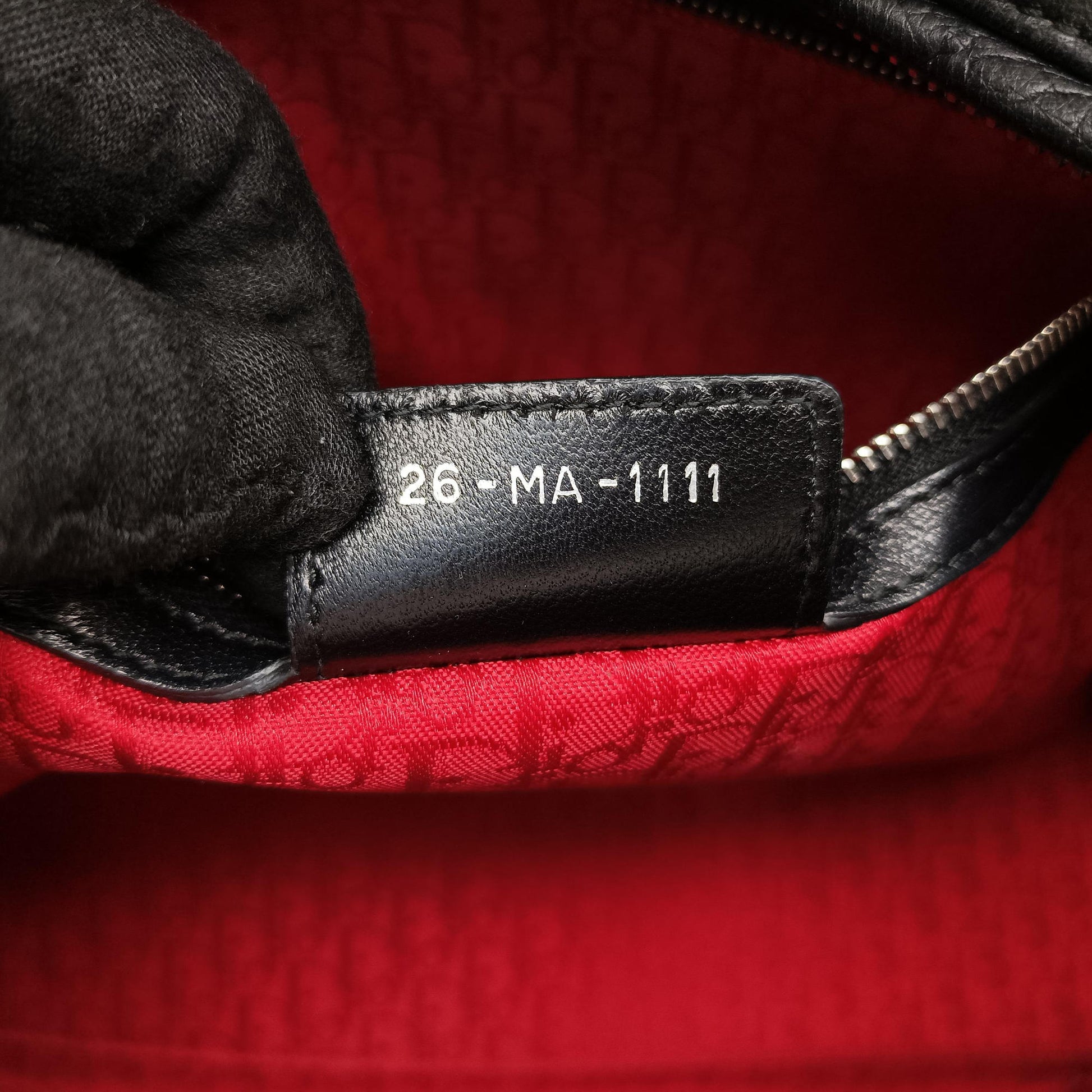 Lady Dior Black lambskin 26-MA-1111レディディオール ブラック ラムスキン 26-MA-1111