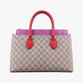 GG SUPREME Beige×Pink×Red PVC coated canvas×Leather 409534 G019548322GGスプリーム ベージュ×ピンク×レッド PVCコーティングキャンバス×レザー 409534 G019548322