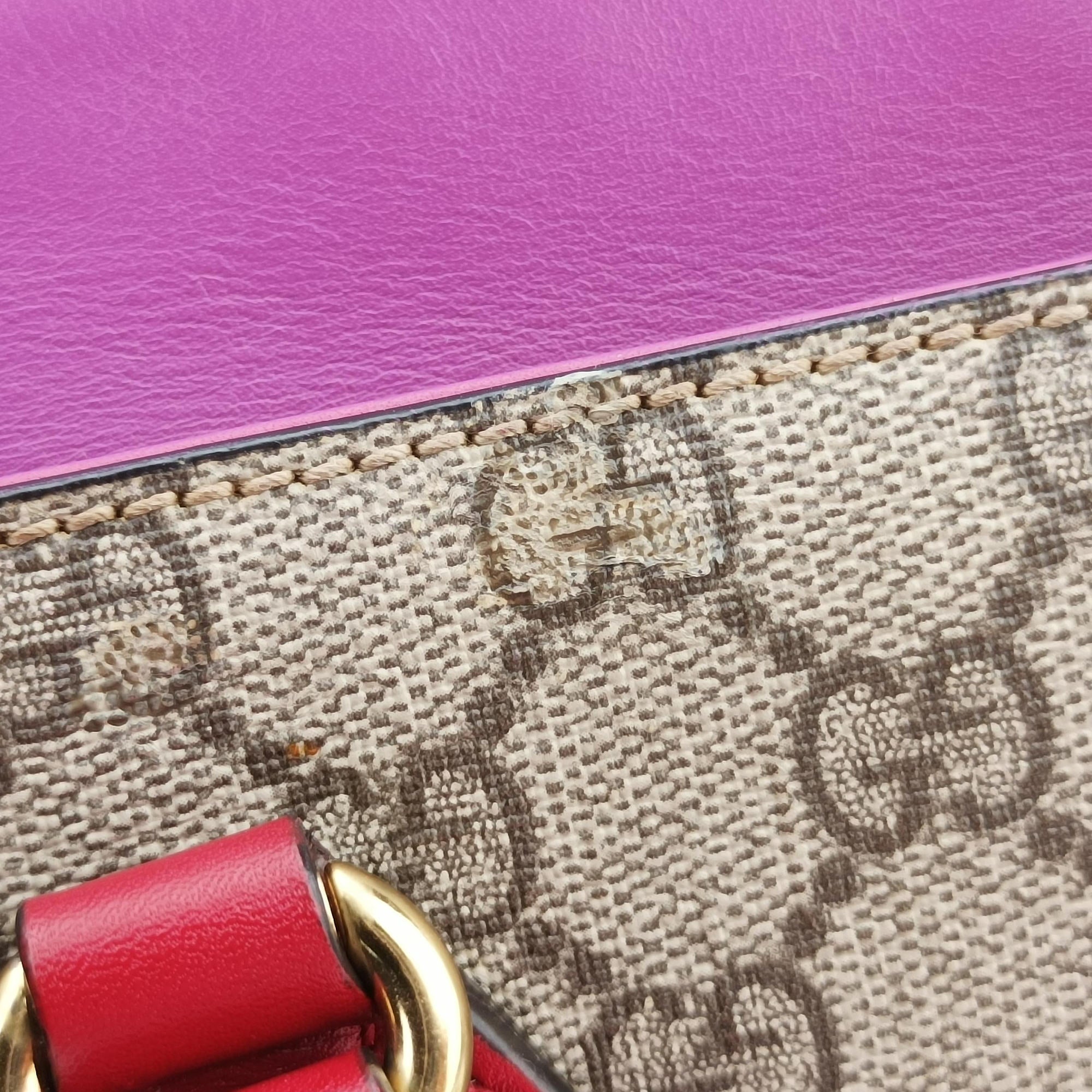 GG SUPREME Beige×Pink×Red PVC coated canvas×Leather 409534 G019548322GGスプリーム ベージュ×ピンク×レッド PVCコーティングキャンバス×レザー 409534 G019548322