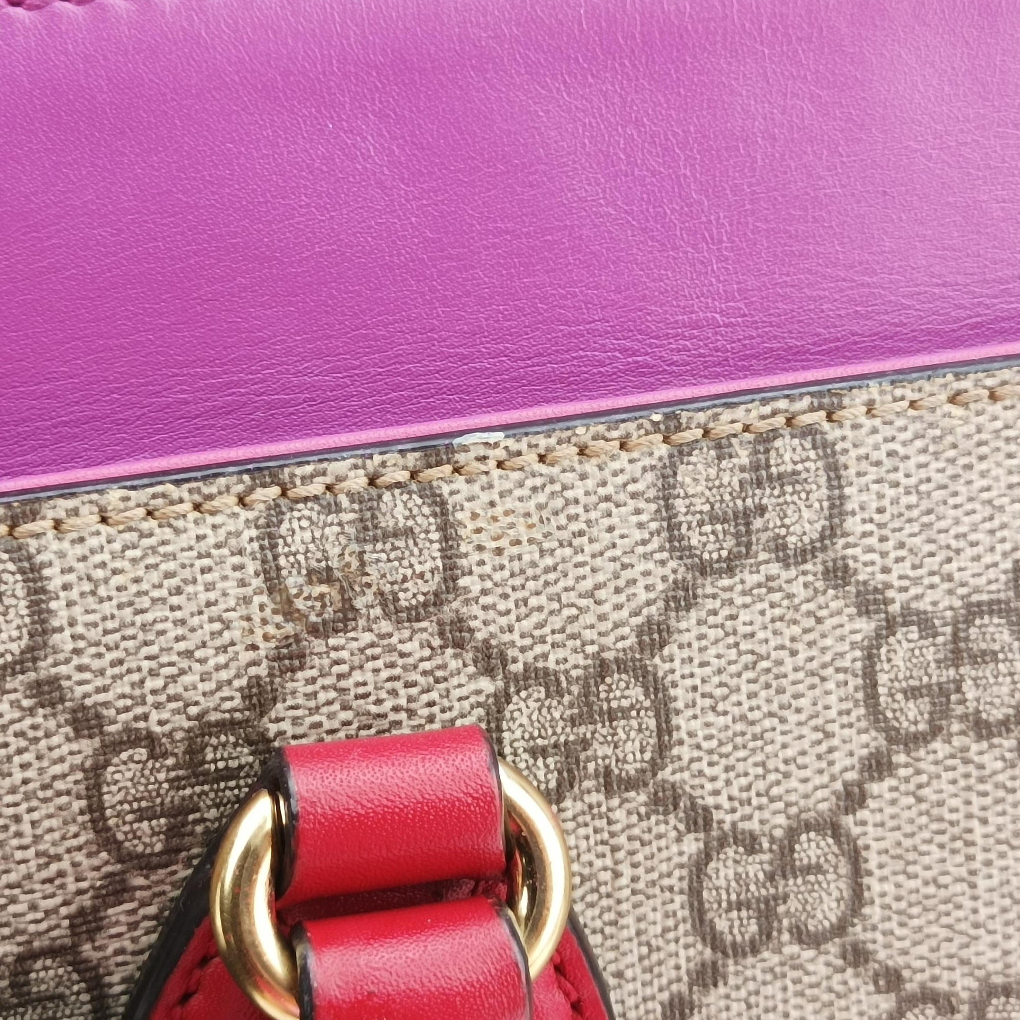 GG SUPREME Beige×Pink×Red PVC coated canvas×Leather 409534 G019548322GGスプリーム ベージュ×ピンク×レッド PVCコーティングキャンバス×レザー 409534 G019548322