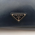 Triangle Logo Plate Navy Saffiano Leather 58/F 204三角 ロゴ プレート ネイビー サフィアーノレザー 58/F 204