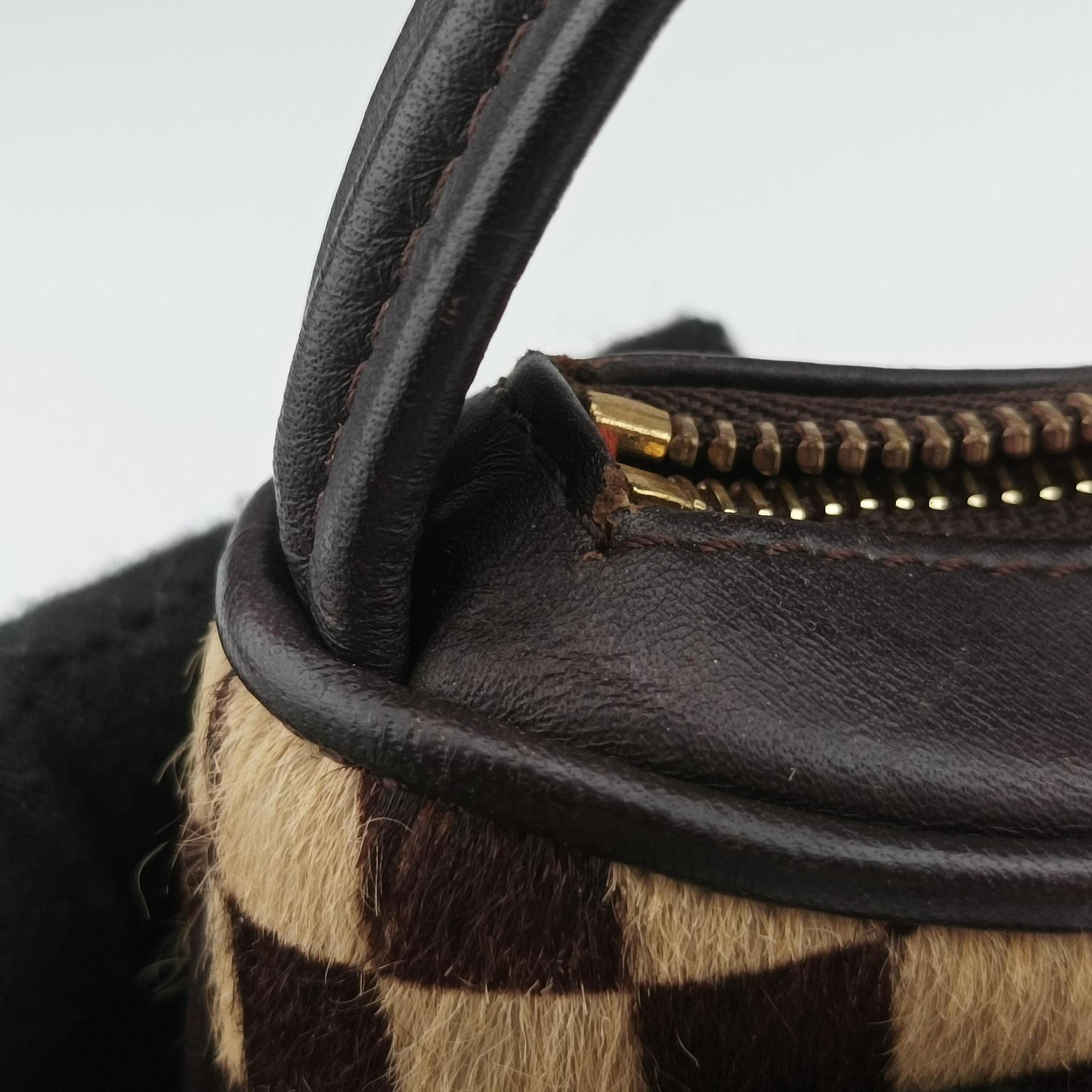 Damier Sauvage Brown×Beige Ponyhair M92132 CE0061ダミエソバージュ ブラウン×ベージュ ハラコ M92132 CE0061