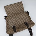 GG Supreme Double Buckle Beige × Dark Brown PVC coated canvas 122373 GGスプリーム ダブルバックル ベージュ × ダークブラウン PVCコーティングキャンバス 122373 