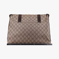 GG Supreme Double Buckle Beige × Dark Brown PVC coated canvas 122373 GGスプリーム ダブルバックル ベージュ × ダークブラウン PVCコーティングキャンバス 122373 