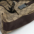 GG Supreme Double Buckle Beige × Dark Brown PVC coated canvas 122373 GGスプリーム ダブルバックル ベージュ × ダークブラウン PVCコーティングキャンバス 122373 