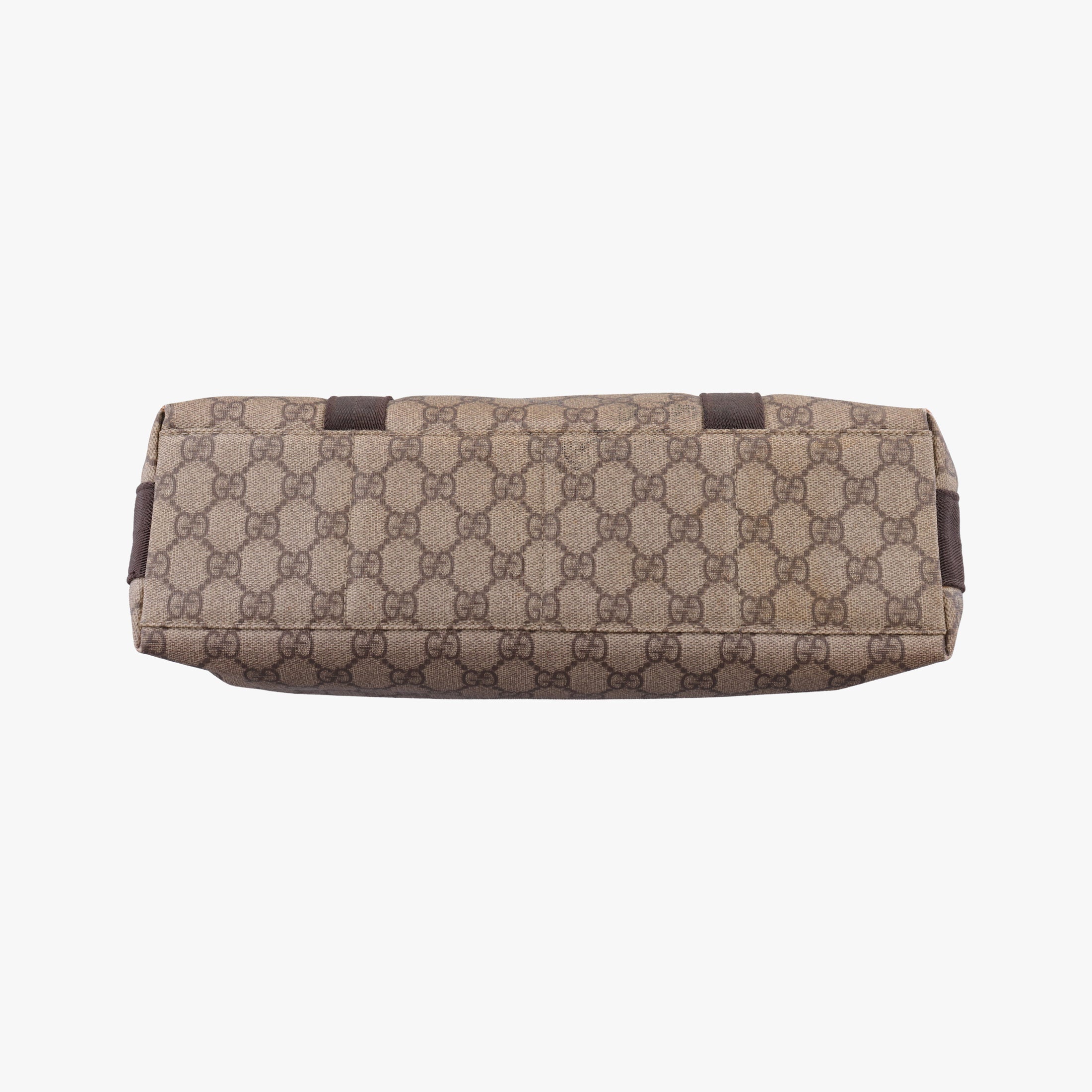 GG Supreme Double Buckle Beige × Dark Brown PVC coated canvas 122373 GGスプリーム ダブルバックル ベージュ × ダークブラウン PVCコーティングキャンバス 122373 