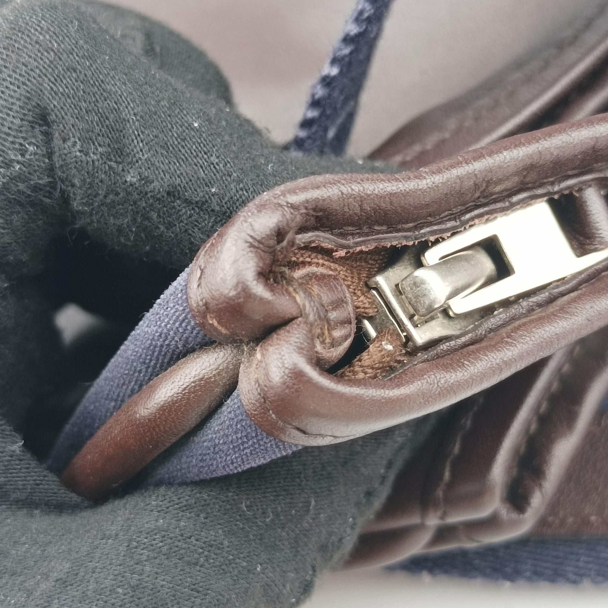 Mrs. Hippie Brown Toile Officier × Veau Swift  J▢Iミセスヒッピー ブラック トワルオフィシエ× ヴォー・スイフト J▢I