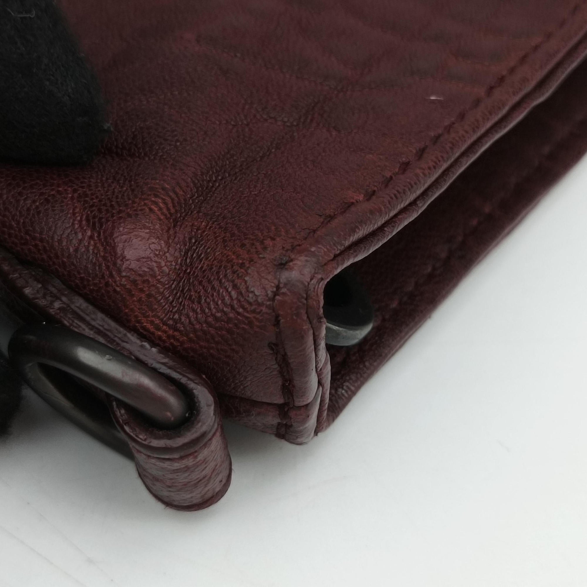 Intrecciato Burgundy Leather B00911669Bイントレチャート ワインレッド レザー B00911669B