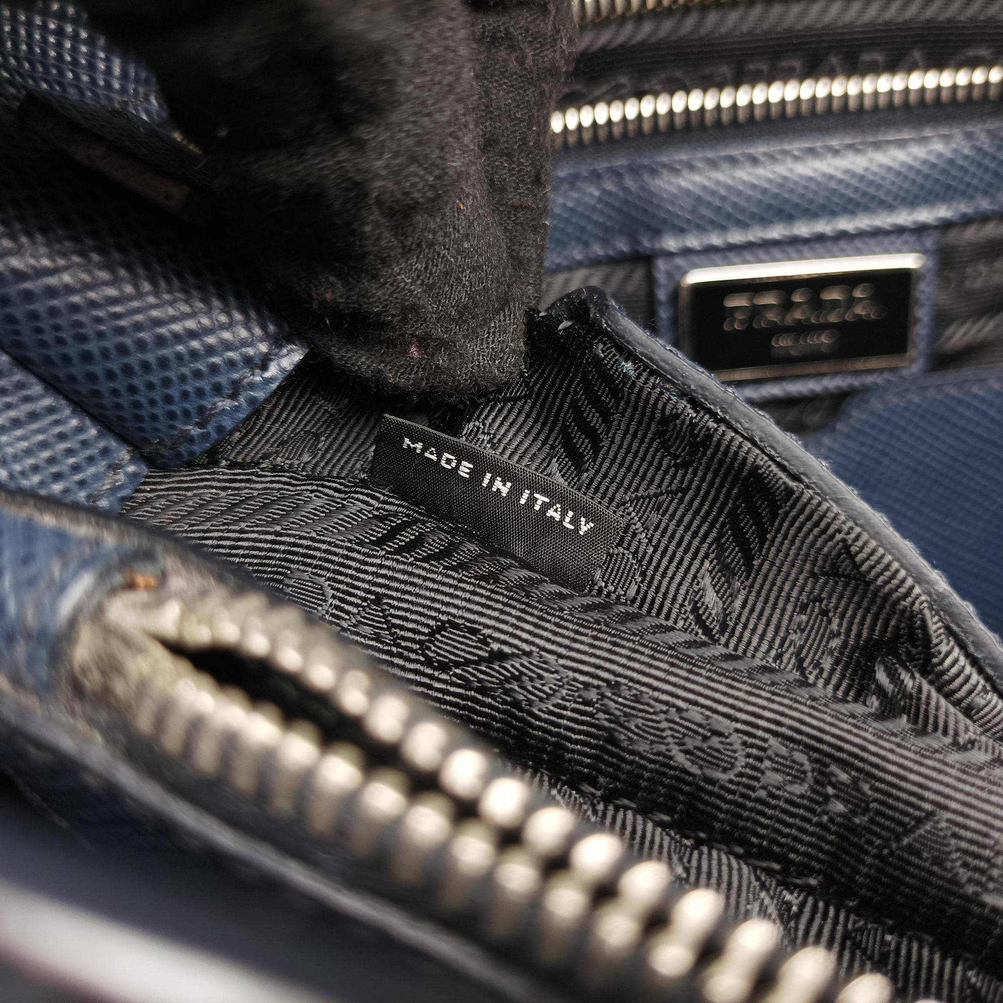 Stripe Navy × Blue × Gray Saffiano Leather 180/Dストライプ ネイビー × ブルー × グレー サフィアーノレザー 180/D