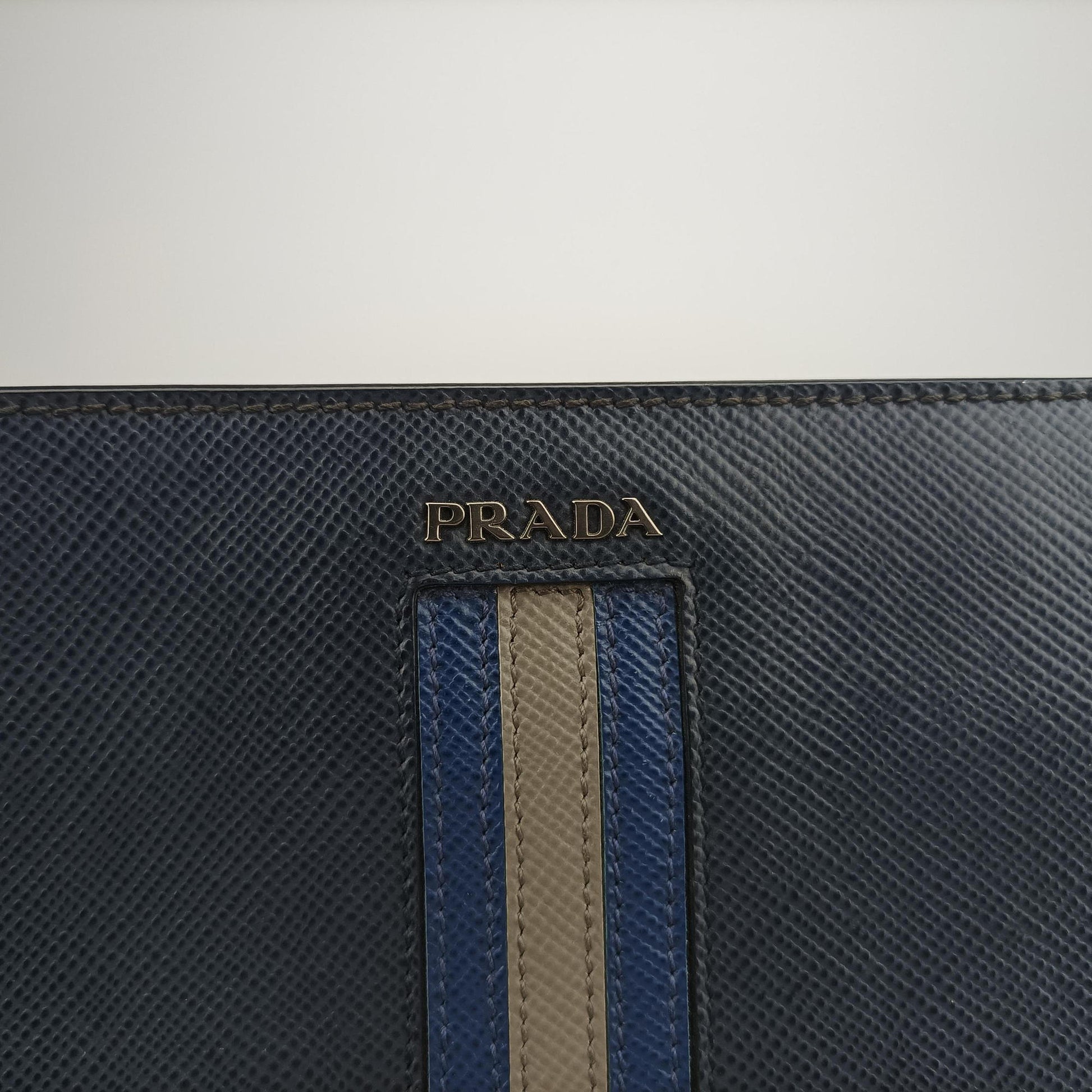 Stripe Navy × Blue × Gray Saffiano Leather 180/Dストライプ ネイビー × ブルー × グレー サフィアーノレザー 180/D