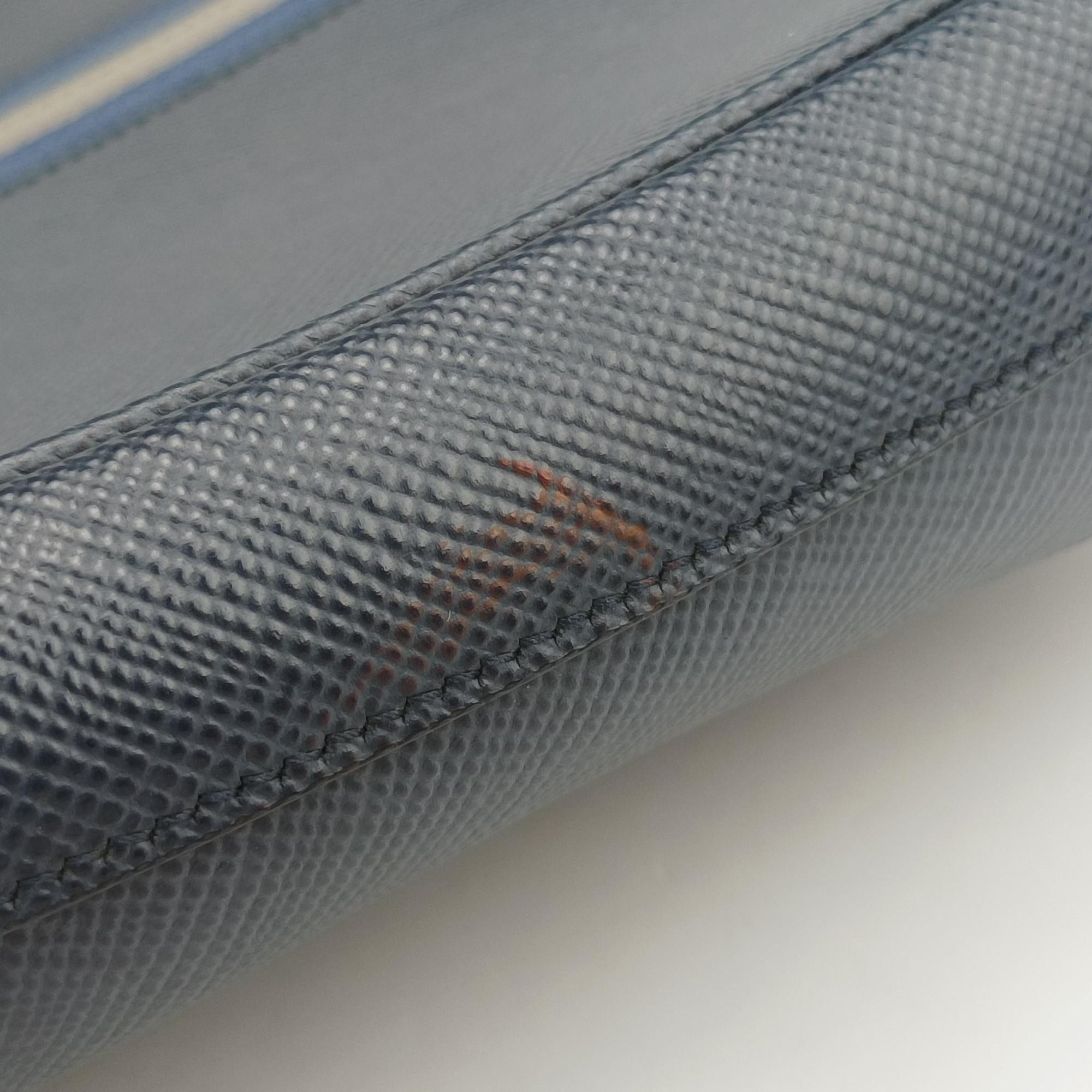 Stripe Navy × Blue × Gray Saffiano Leather 180/Dストライプ ネイビー × ブルー × グレー サフィアーノレザー 180/D