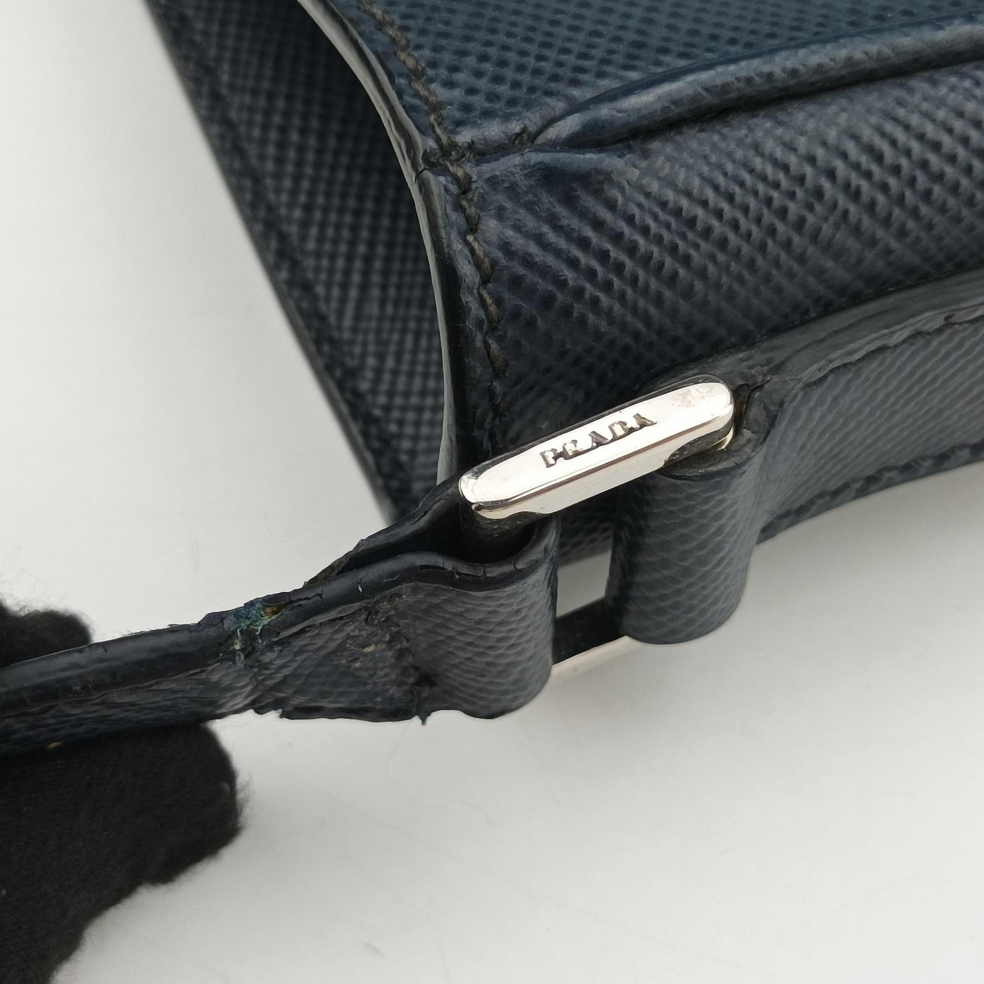 Stripe Navy × Blue × Gray Saffiano Leather 180/Dストライプ ネイビー × ブルー × グレー サフィアーノレザー 180/D