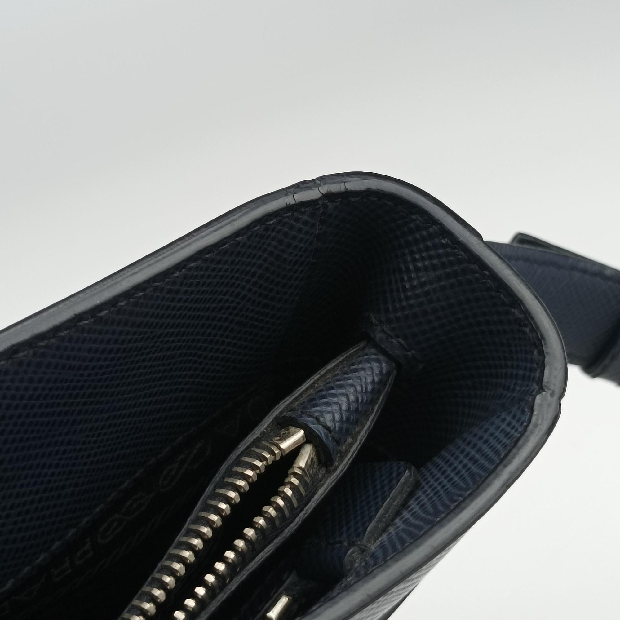 Stripe Navy × Blue × Gray Saffiano Leather 180/Dストライプ ネイビー × ブルー × グレー サフィアーノレザー 180/D