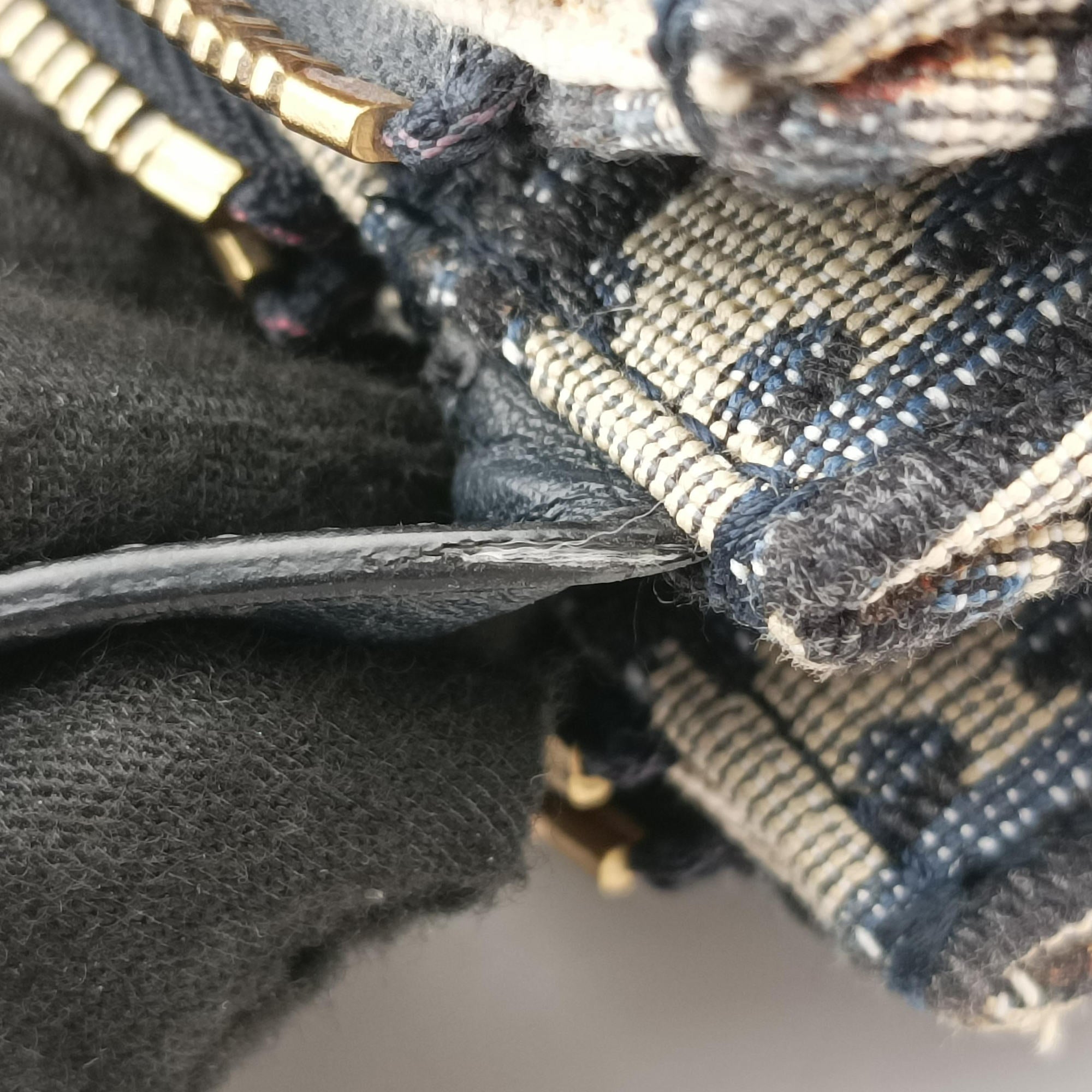 Saddle Navy Jacquard×Leather 12-MA-0149サドル ネイビー ジャガード×レザー 12-MA-0149