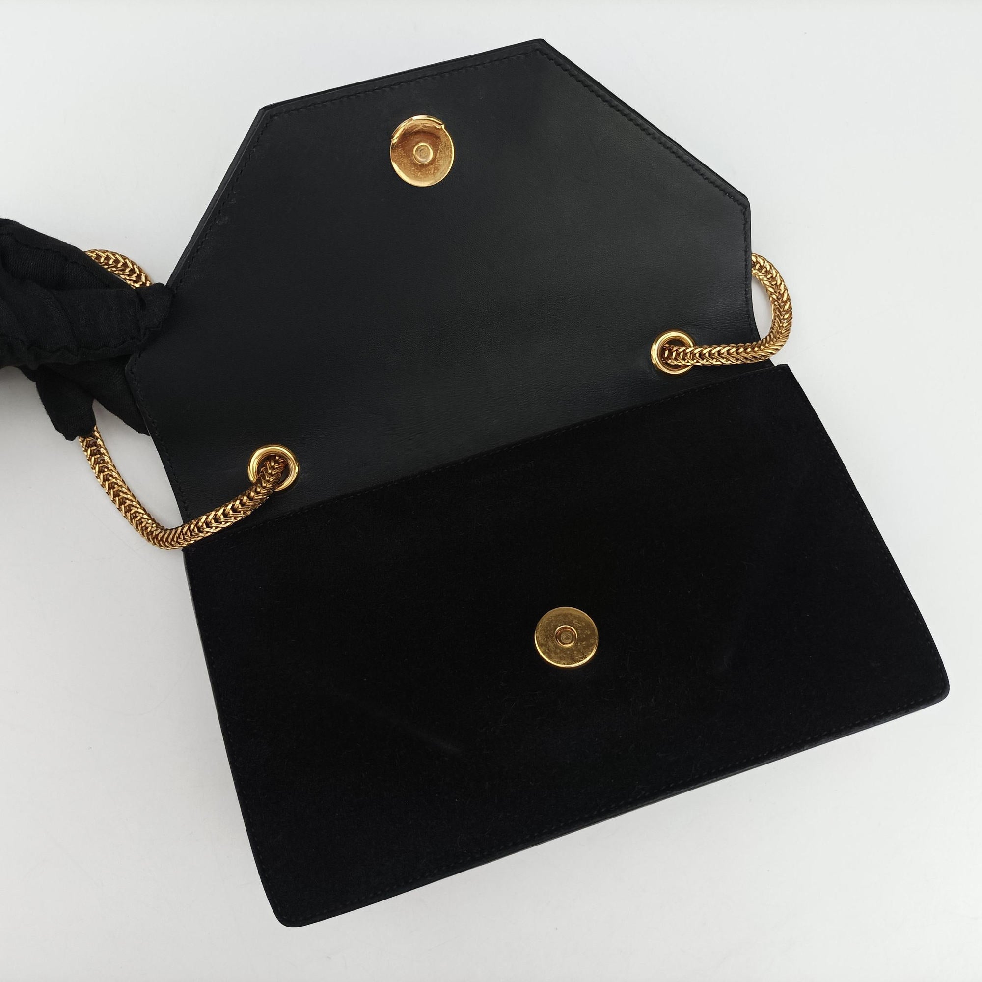 Small Betty Flap Black Suede × Leather 314516 BCI314516.0216ベティ スモール ブラック スエード × レザー 314516 BCI314516.0216