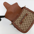 Lady Web Brown canvas×leather 383848 D019281185レディ ウェブ ブラウン キャンバス×レザー 383848 D019281185