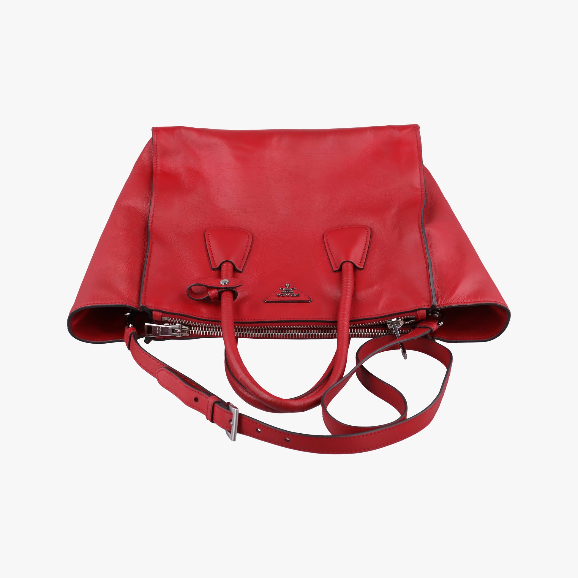 Twin Pocket Winged Tote Red Leather BN2619 110ツイン ポケット ウィング トート レッド レザー BN2619 110