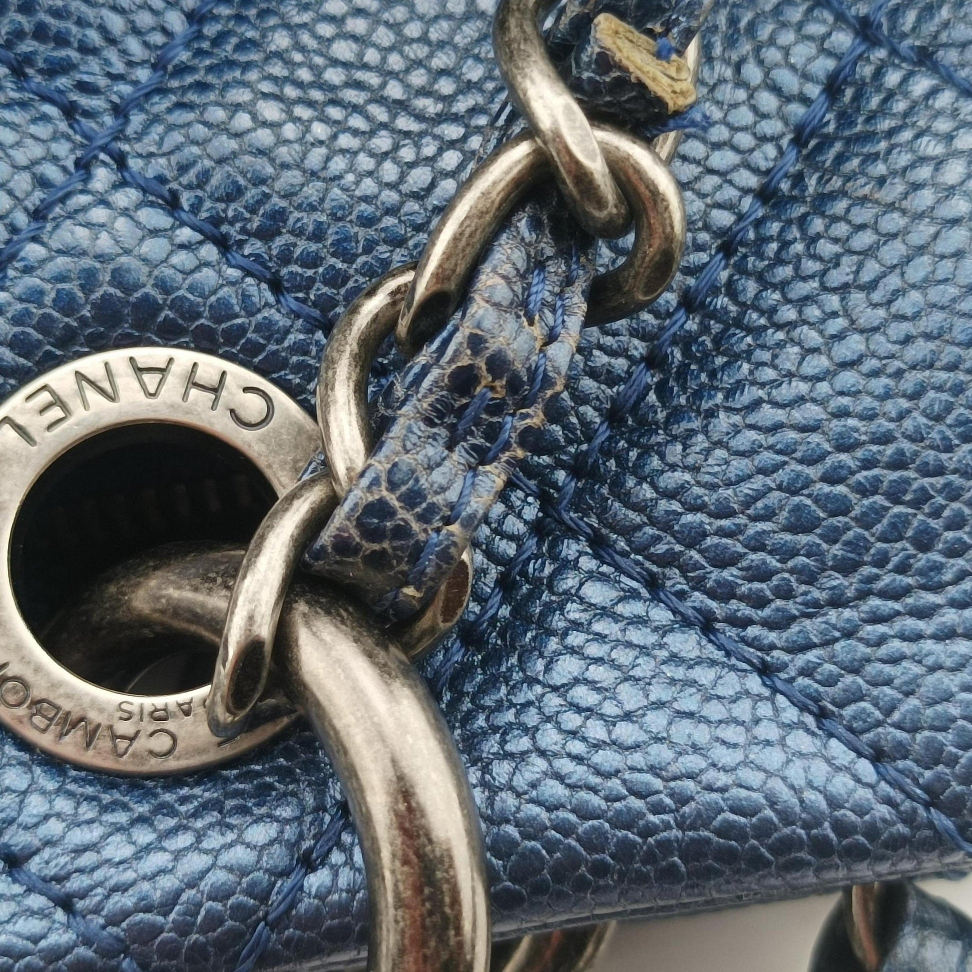 Matelasse Cocomark Blue Caviar Leather A67413 16748358マトラッセ ココマーク ブルー キャビアレザー A67413 16748358