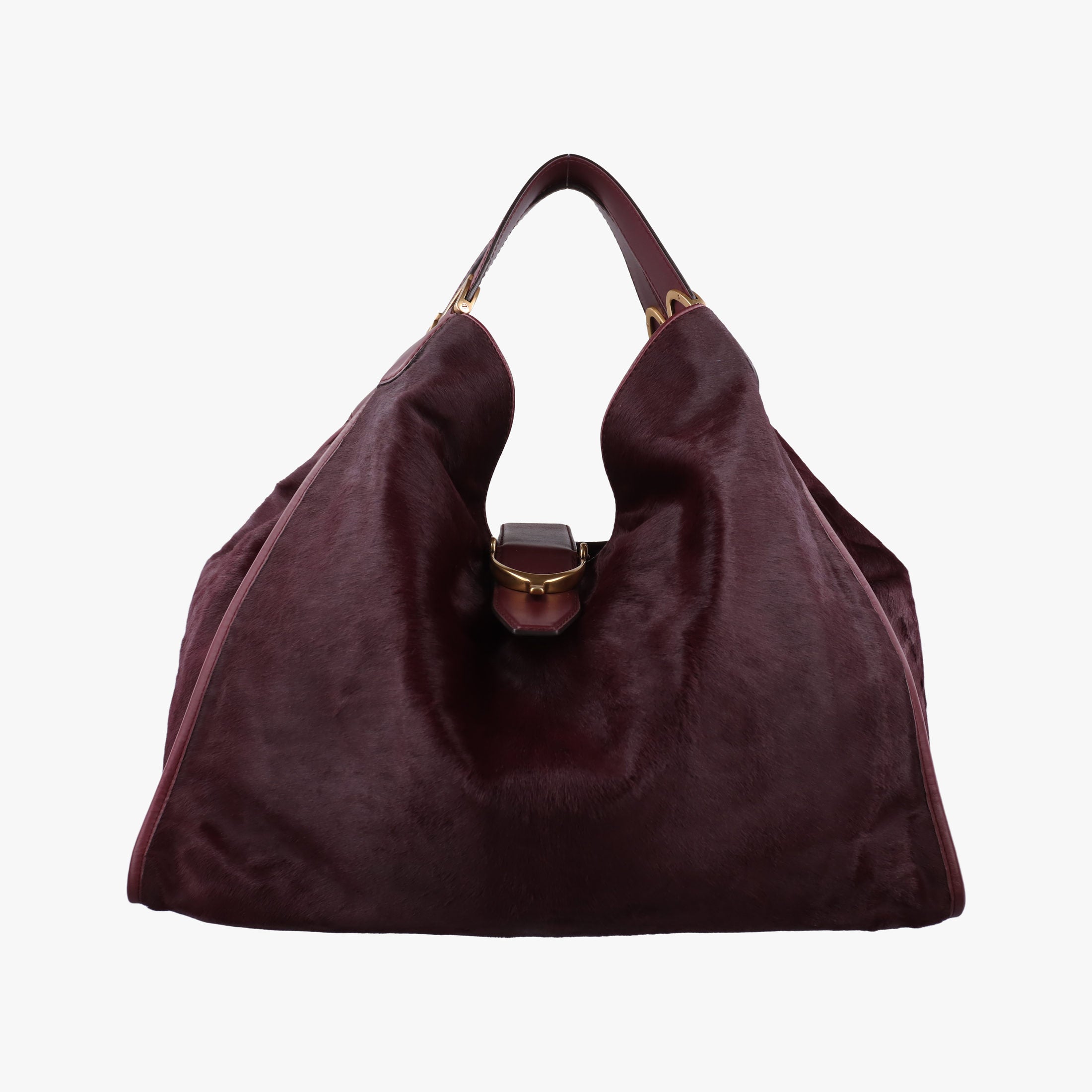 Stirrup Exotic Horsebit Burgundy ponyhair 296855 G013022204スターラップ エキゾチック ホースビット ワインレッド ハラコ 296855 G013022204