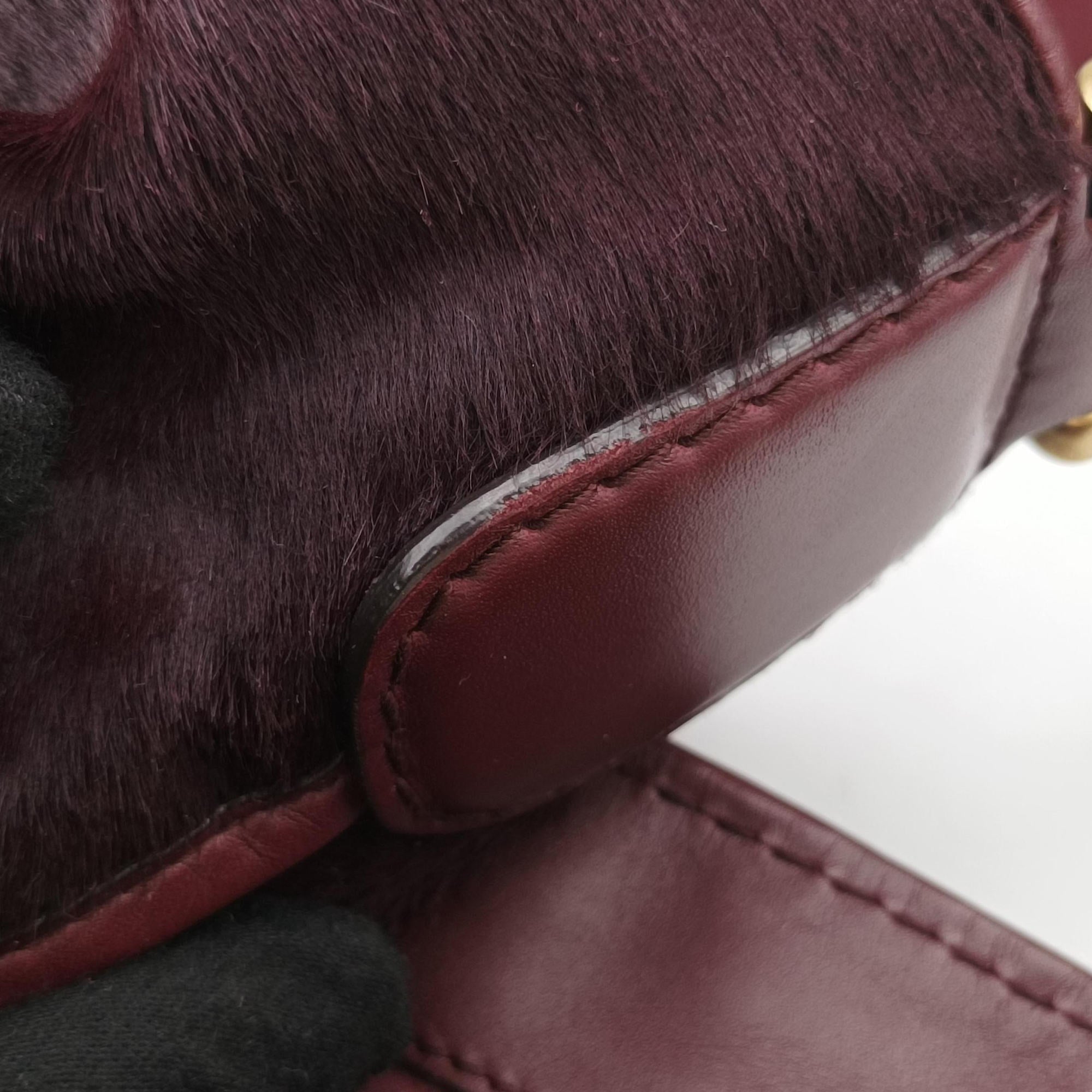 Stirrup Exotic Horsebit Burgundy ponyhair 296855 G013022204スターラップ エキゾチック ホースビット ワインレッド ハラコ 296855 G013022204