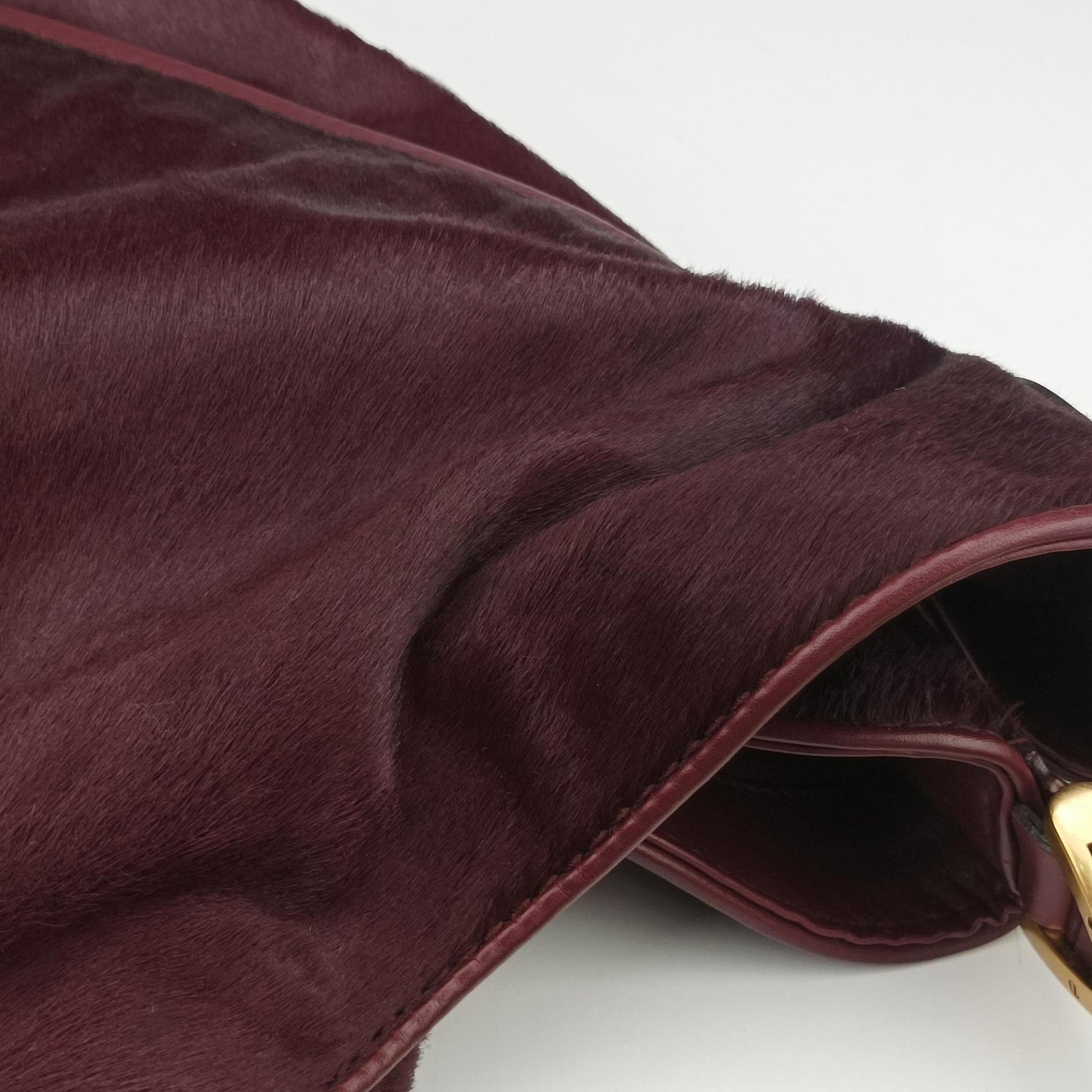 Stirrup Exotic Horsebit Burgundy ponyhair 296855 G013022204スターラップ エキゾチック ホースビット ワインレッド ハラコ 296855 G013022204