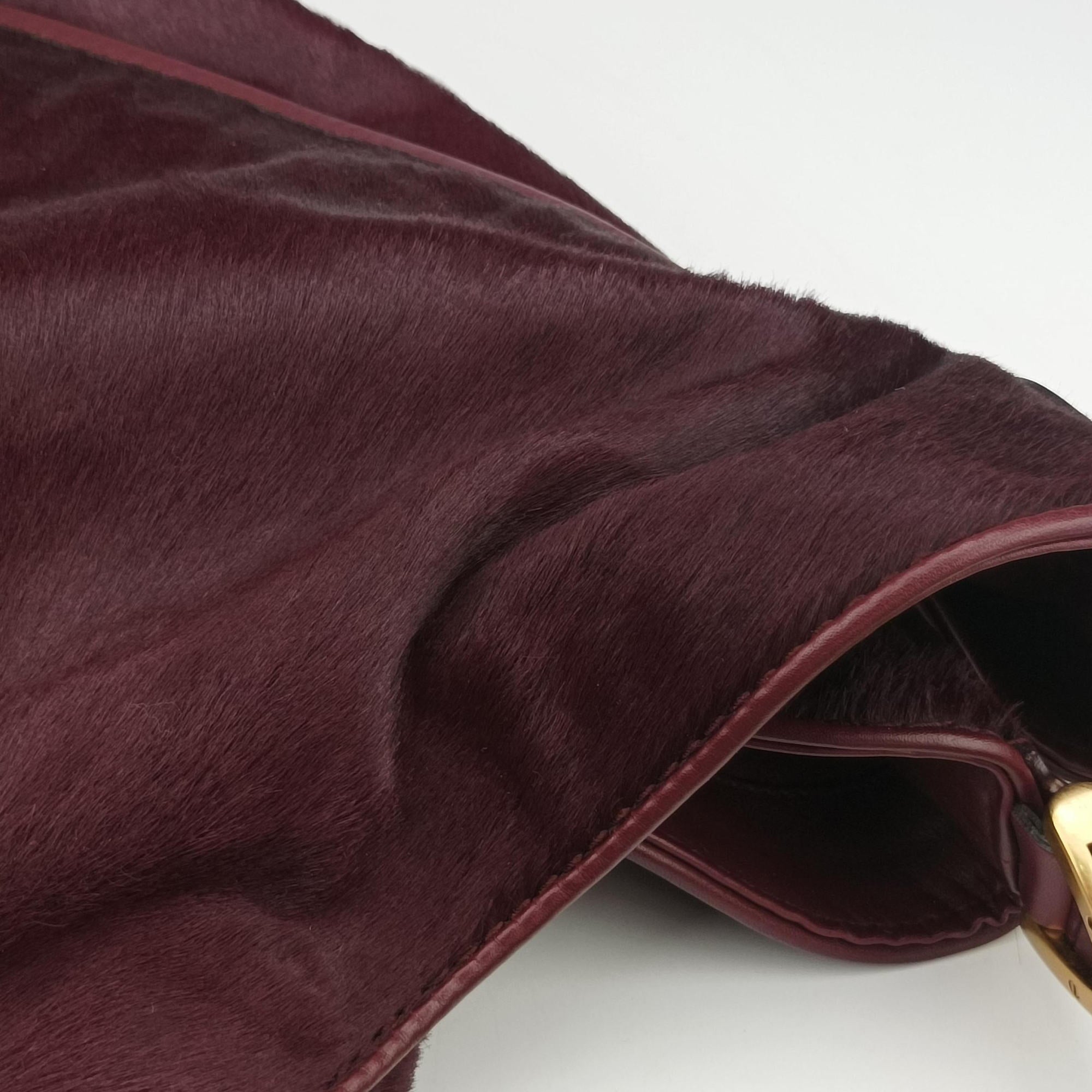 Stirrup Exotic Horsebit Burgundy ponyhair 296855 G013022204スターラップ エキゾチック ホースビット ワインレッド ハラコ 296855 G013022204