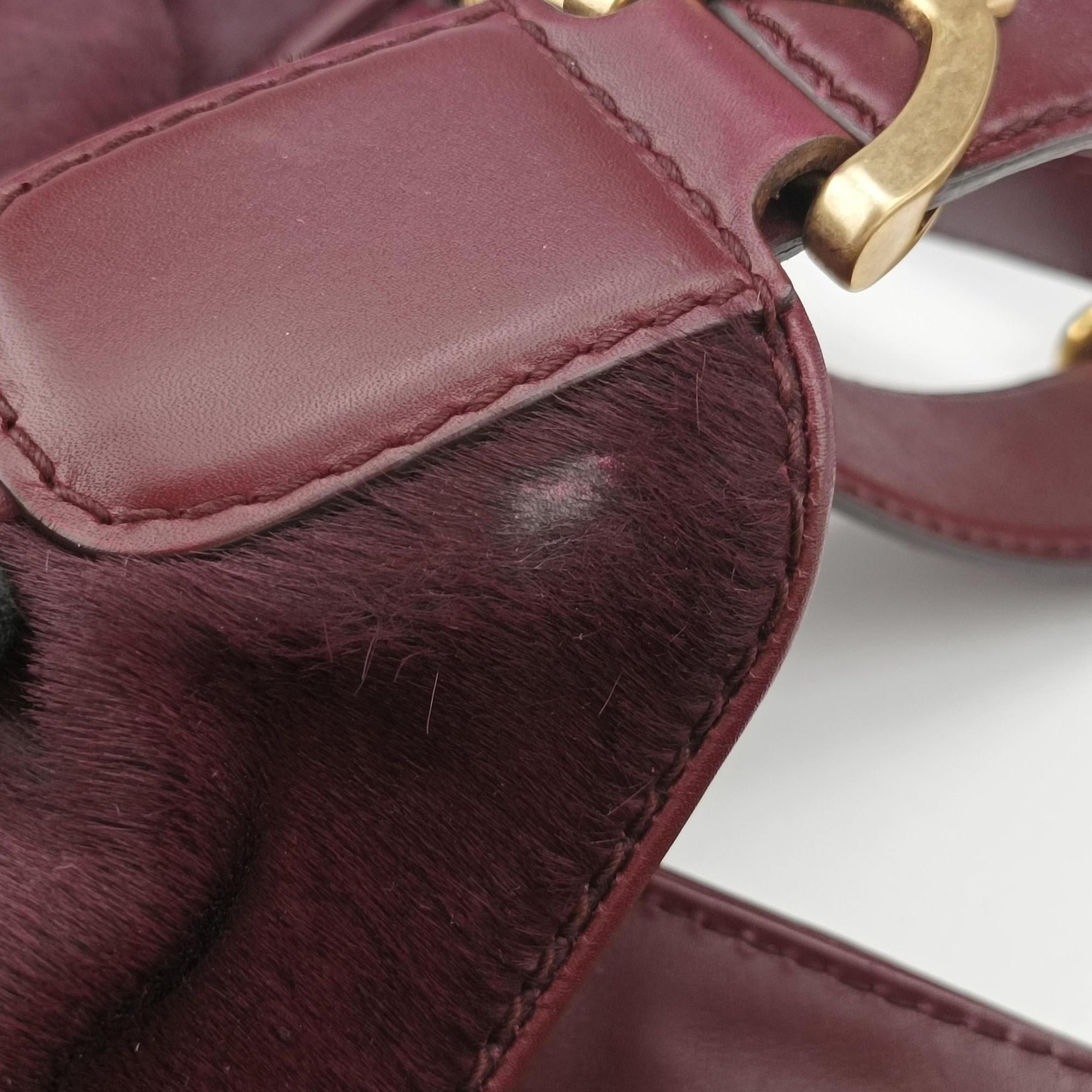 Stirrup Exotic Horsebit Burgundy ponyhair 296855 G013022204スターラップ エキゾチック ホースビット ワインレッド ハラコ 296855 G013022204