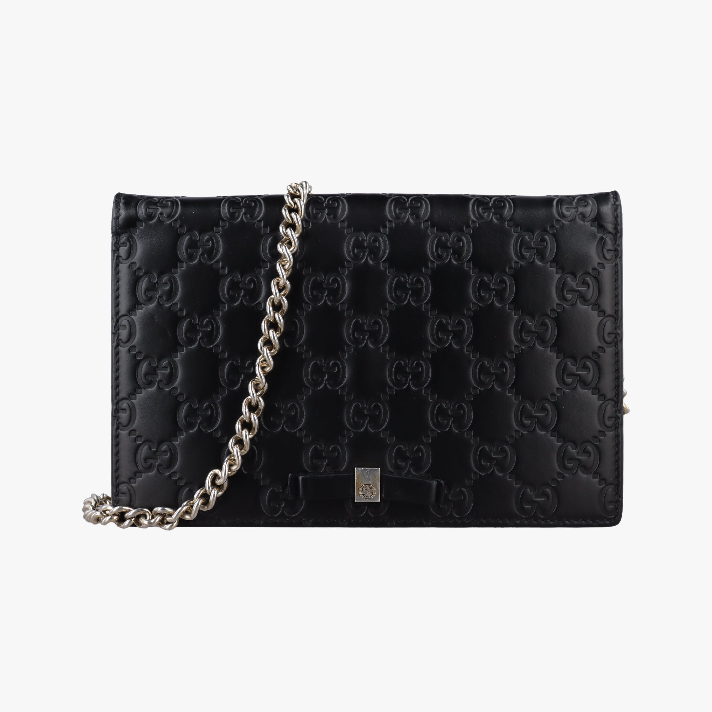 Guccissima Signature Bowy Black Leather 431408 グッチッシマ シグネチャー ボウイ ブラック レザー 431408 