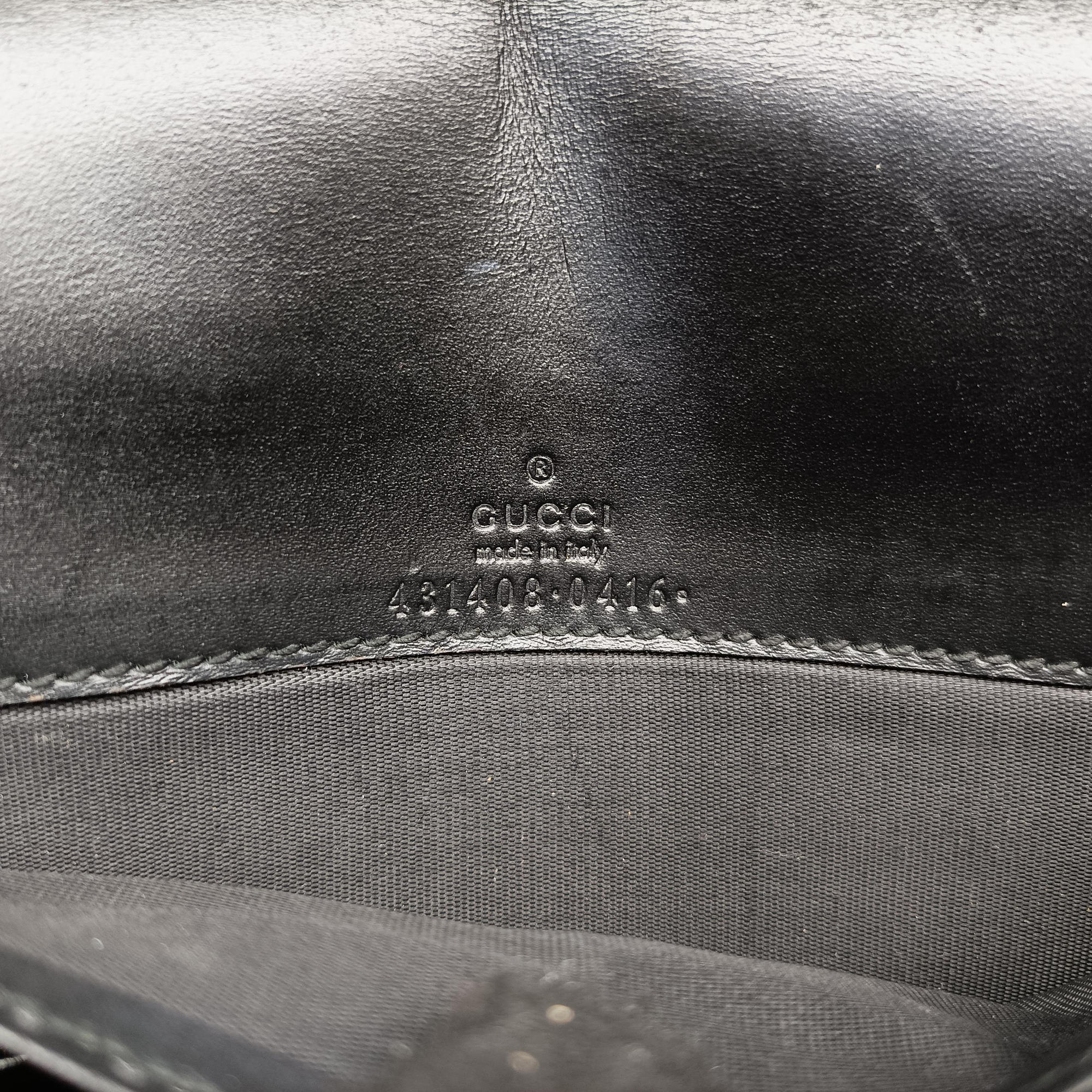 Guccissima Signature Bowy Black Leather 431408 グッチッシマ シグネチャー ボウイ ブラック レザー 431408 