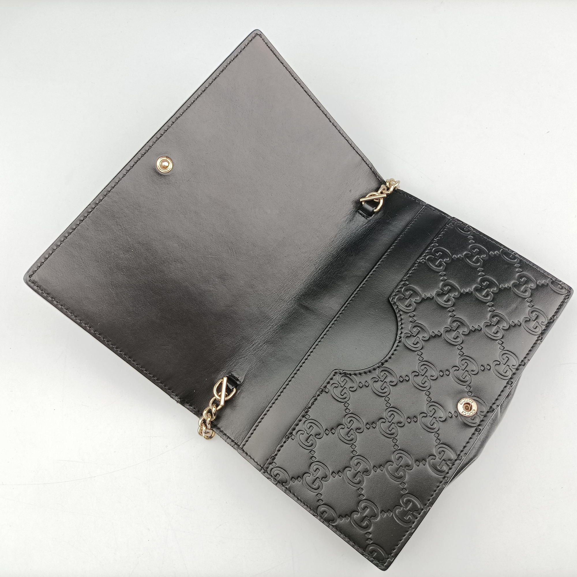 Guccissima Signature Bowy Black Leather 431408 グッチッシマ シグネチャー ボウイ ブラック レザー 431408 