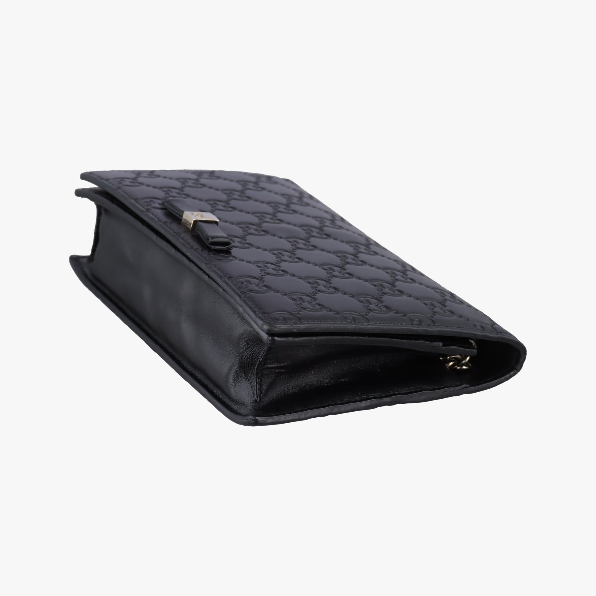 Guccissima Signature Bowy Black Leather 431408 グッチッシマ シグネチャー ボウイ ブラック レザー 431408 