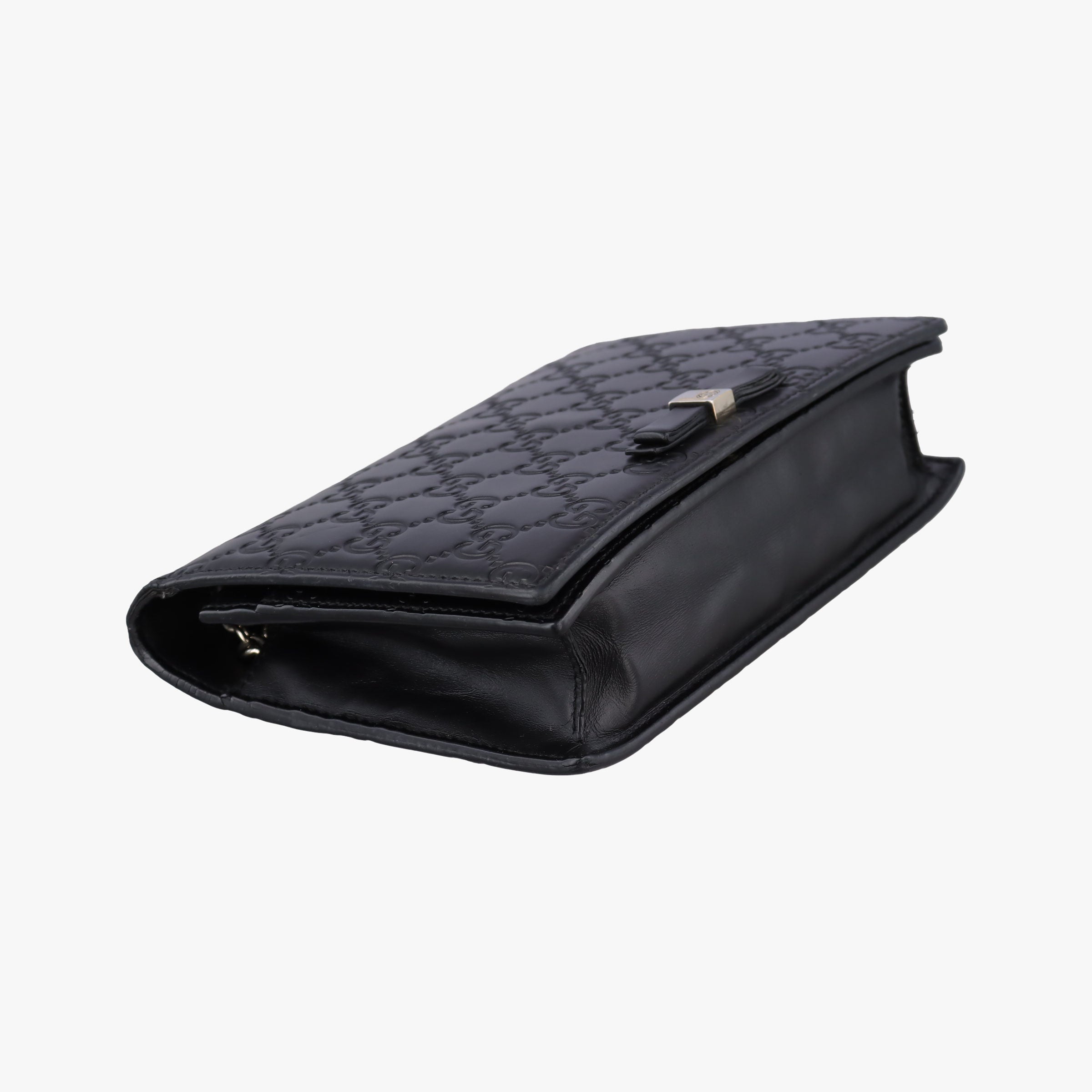 Guccissima Signature Bowy Black Leather 431408 グッチッシマ シグネチャー ボウイ ブラック レザー 431408 