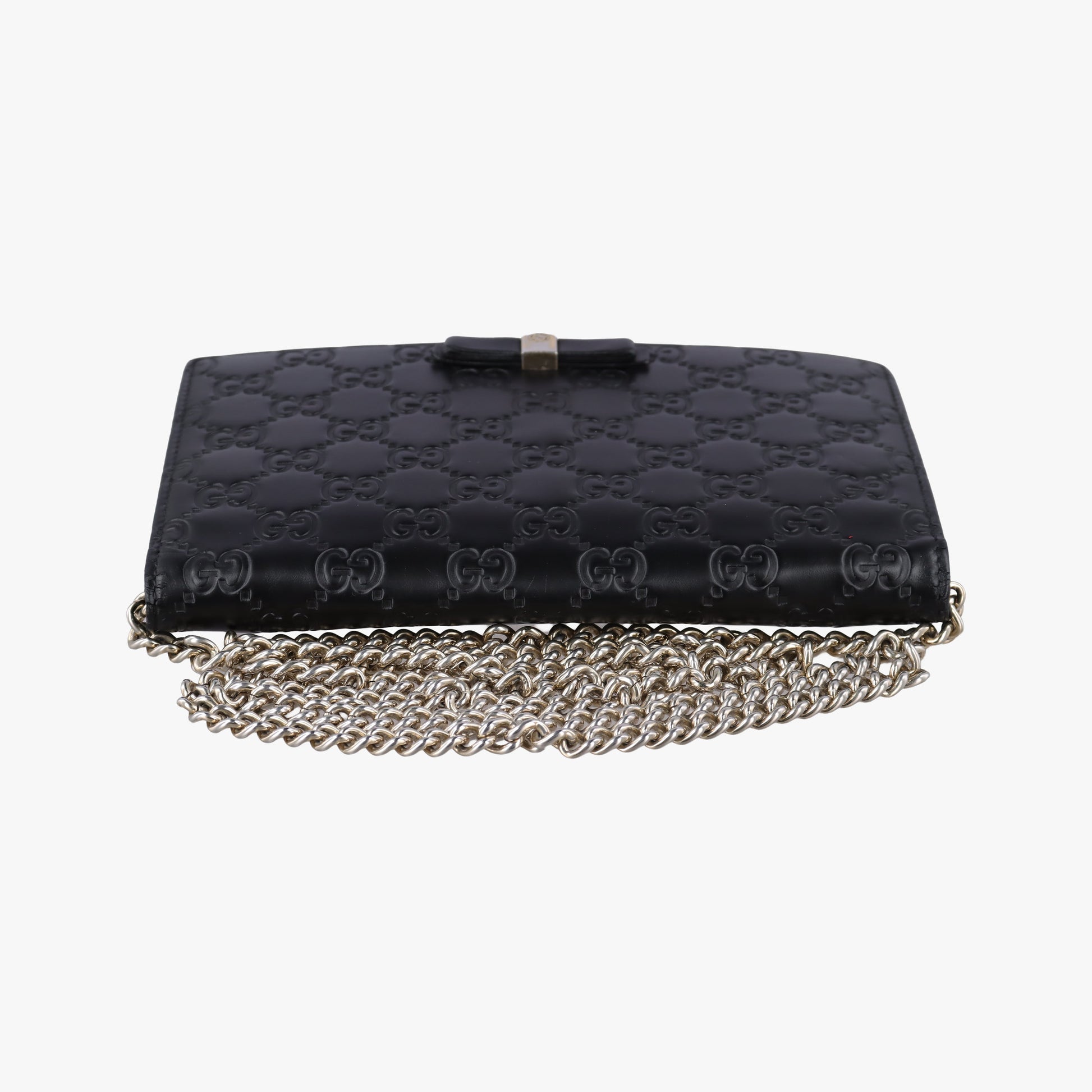 Guccissima Signature Bowy Black Leather 431408 グッチッシマ シグネチャー ボウイ ブラック レザー 431408 