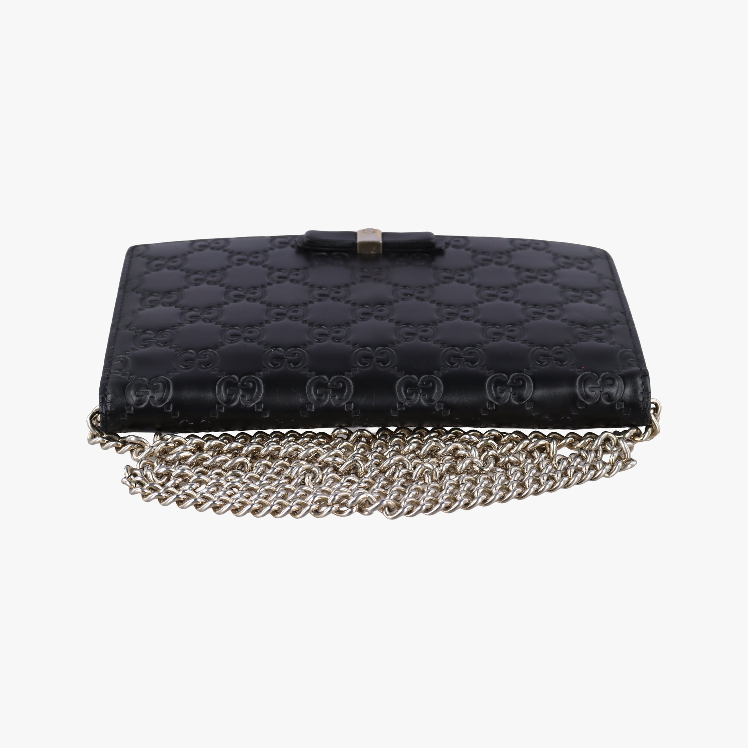 Guccissima Signature Bowy Black Leather 431408 グッチッシマ シグネチャー ボウイ ブラック レザー 431408 