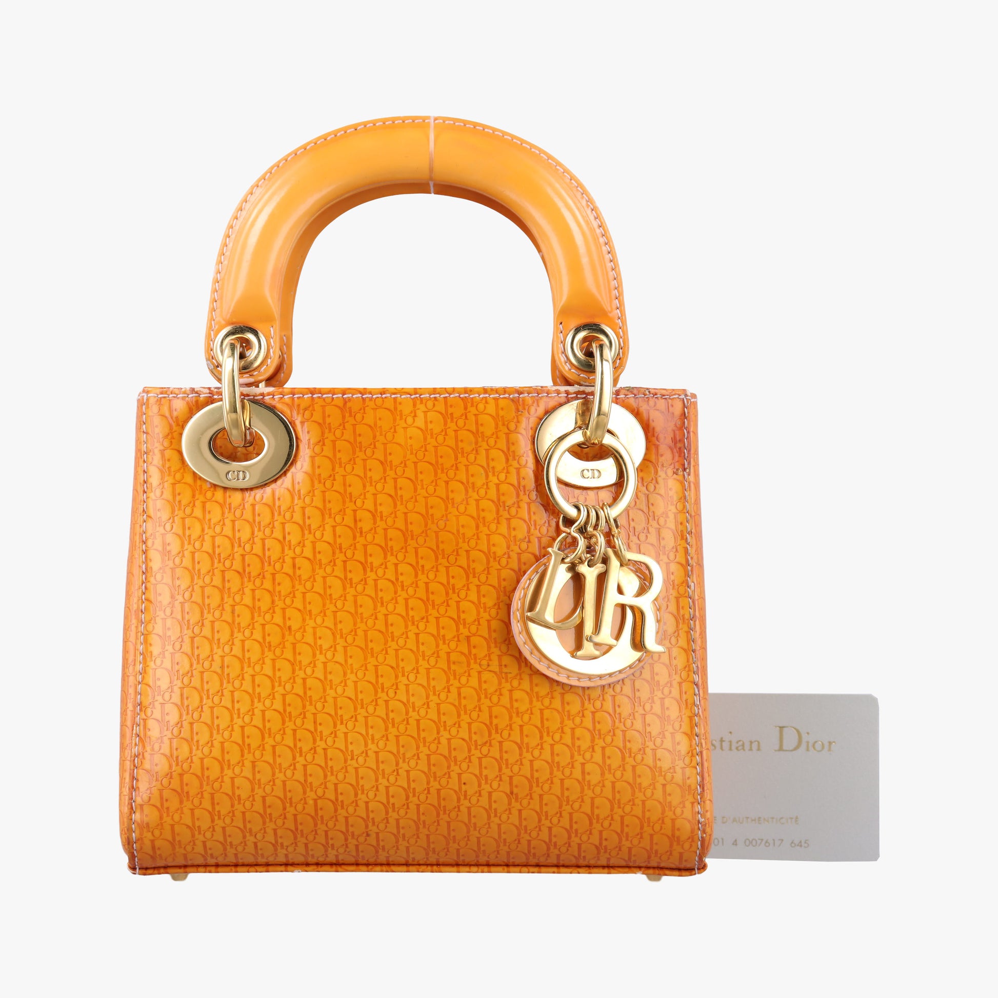 Lady Dior Mini Bag Yellow patent MA-0031レディディオールミニバッグ イエロー パテント MA-0031