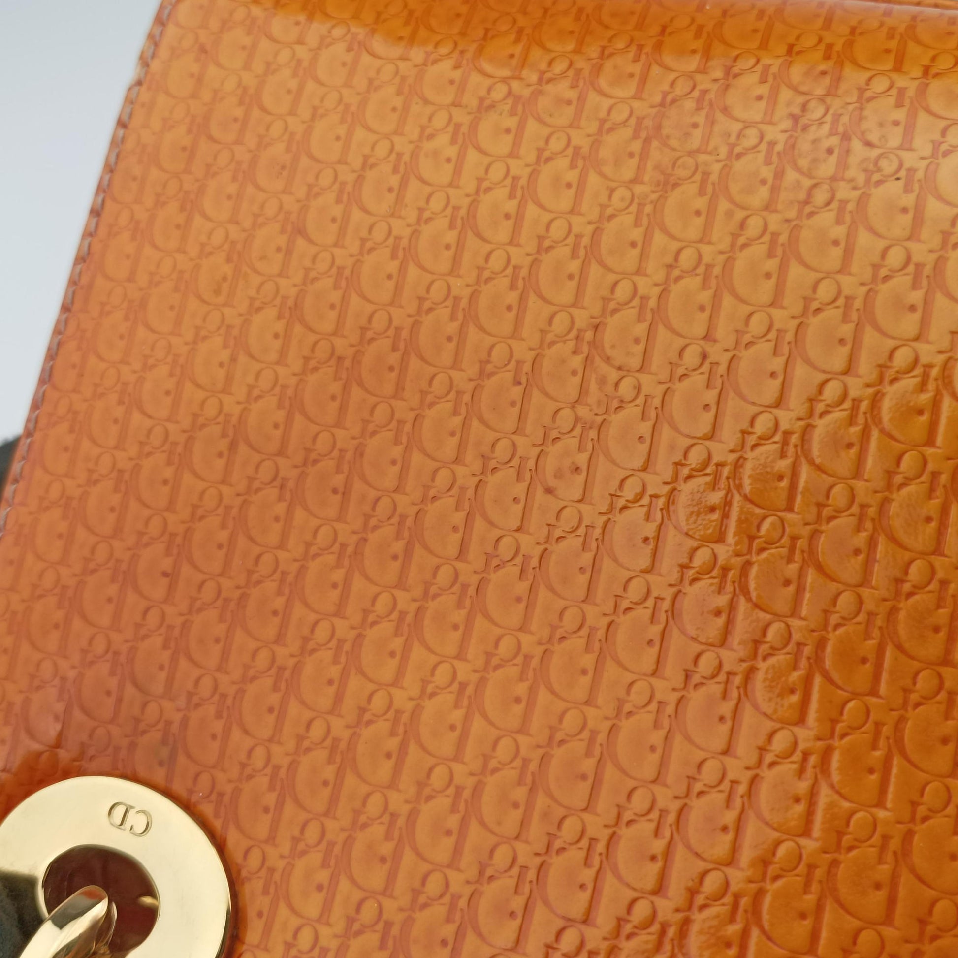 Lady Dior Mini Bag Yellow patent MA-0031レディディオールミニバッグ イエロー パテント MA-0031