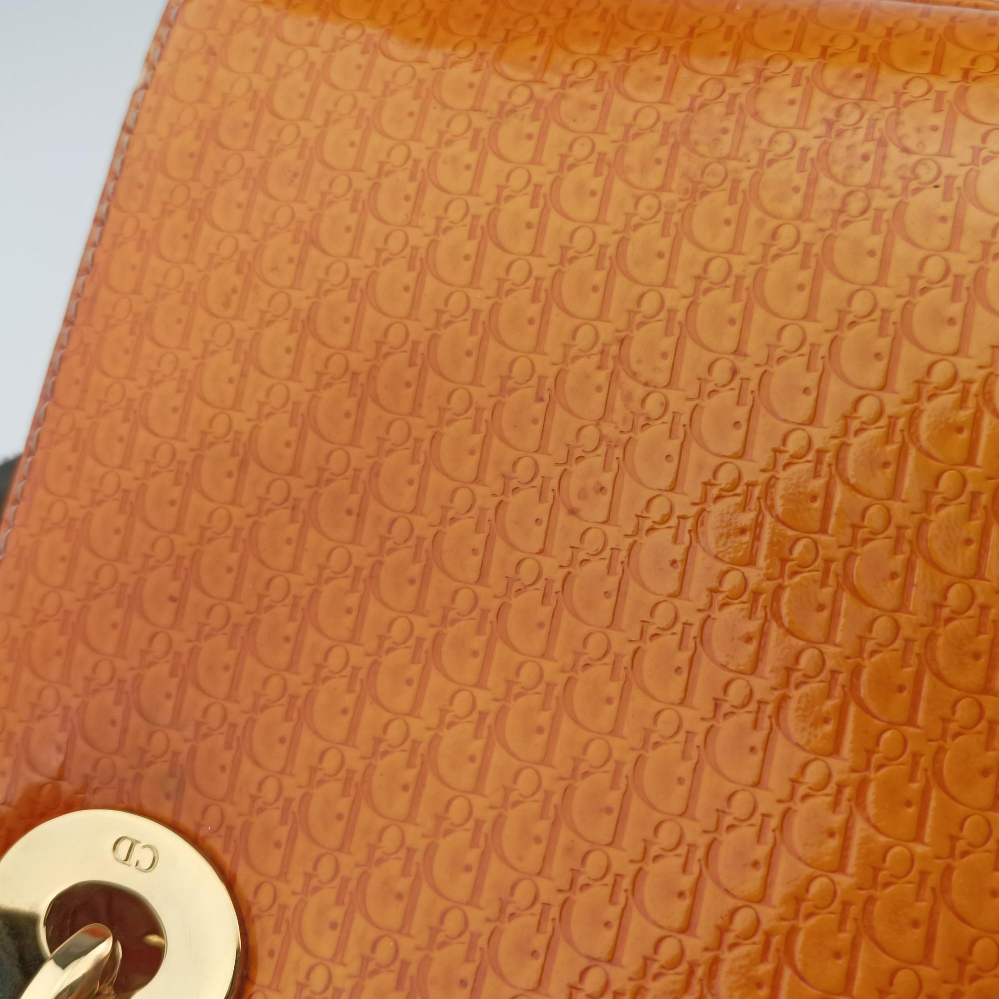 Lady Dior Mini Bag Yellow patent MA-0031レディディオールミニバッグ イエロー パテント MA-0031