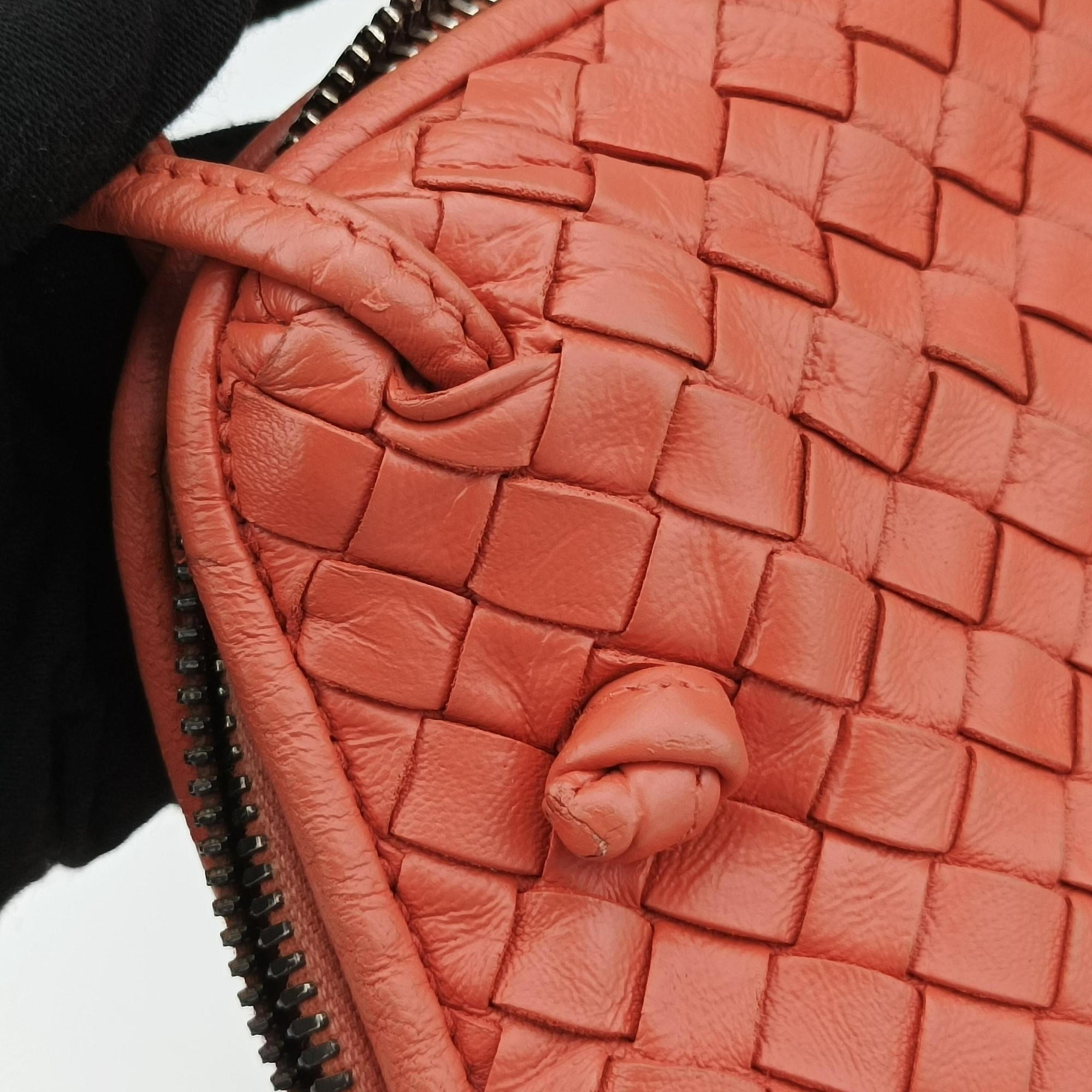 NODINI Intrecciato Red lambskin B02037527Zノディーニ イントレチャート レッド ラムスキン B02037527Z