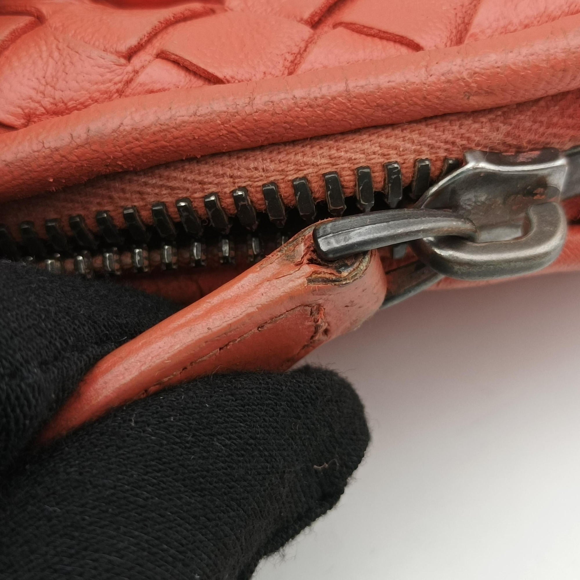NODINI Intrecciato Red lambskin B02037527Zノディーニ イントレチャート レッド ラムスキン B02037527Z