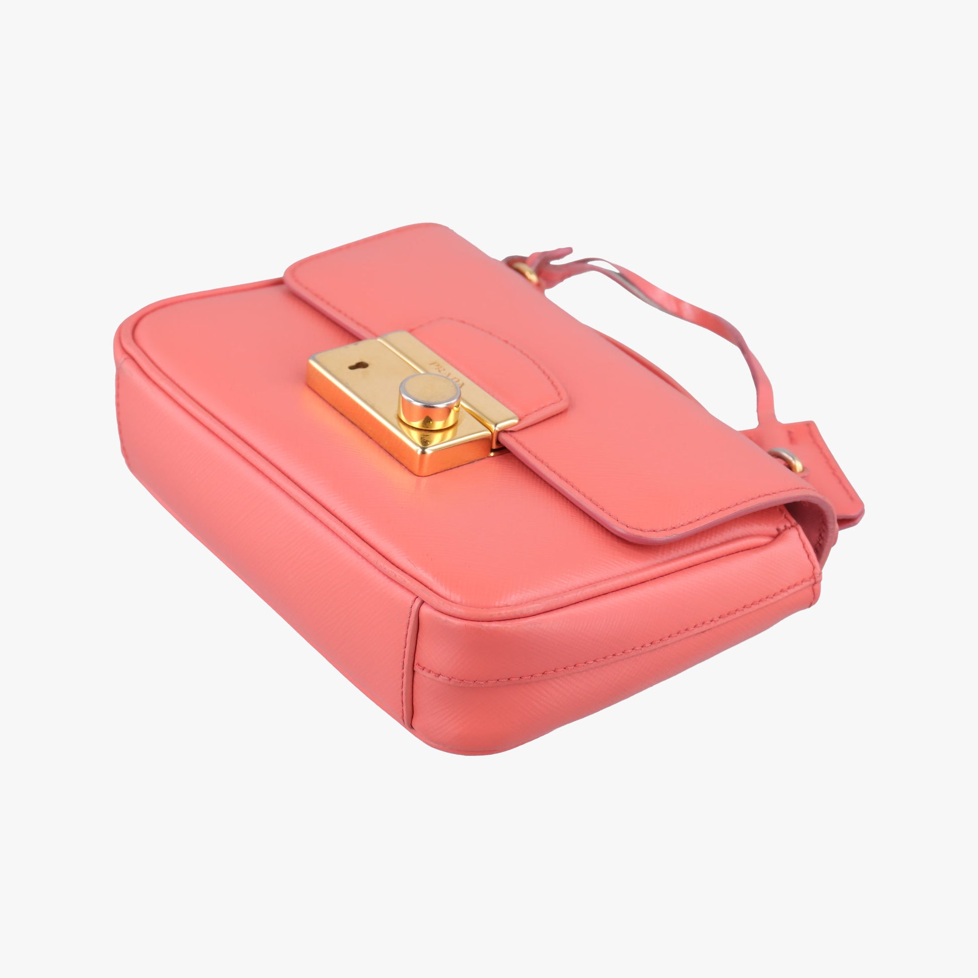 lock Fuoco Sound Top Handle Pink orange SAFFIANO Leather BT0963 31/Eロック フオコ サウンドトップハンドル ピンクオレンジ サフィアーノレザー BT0963 31/E
